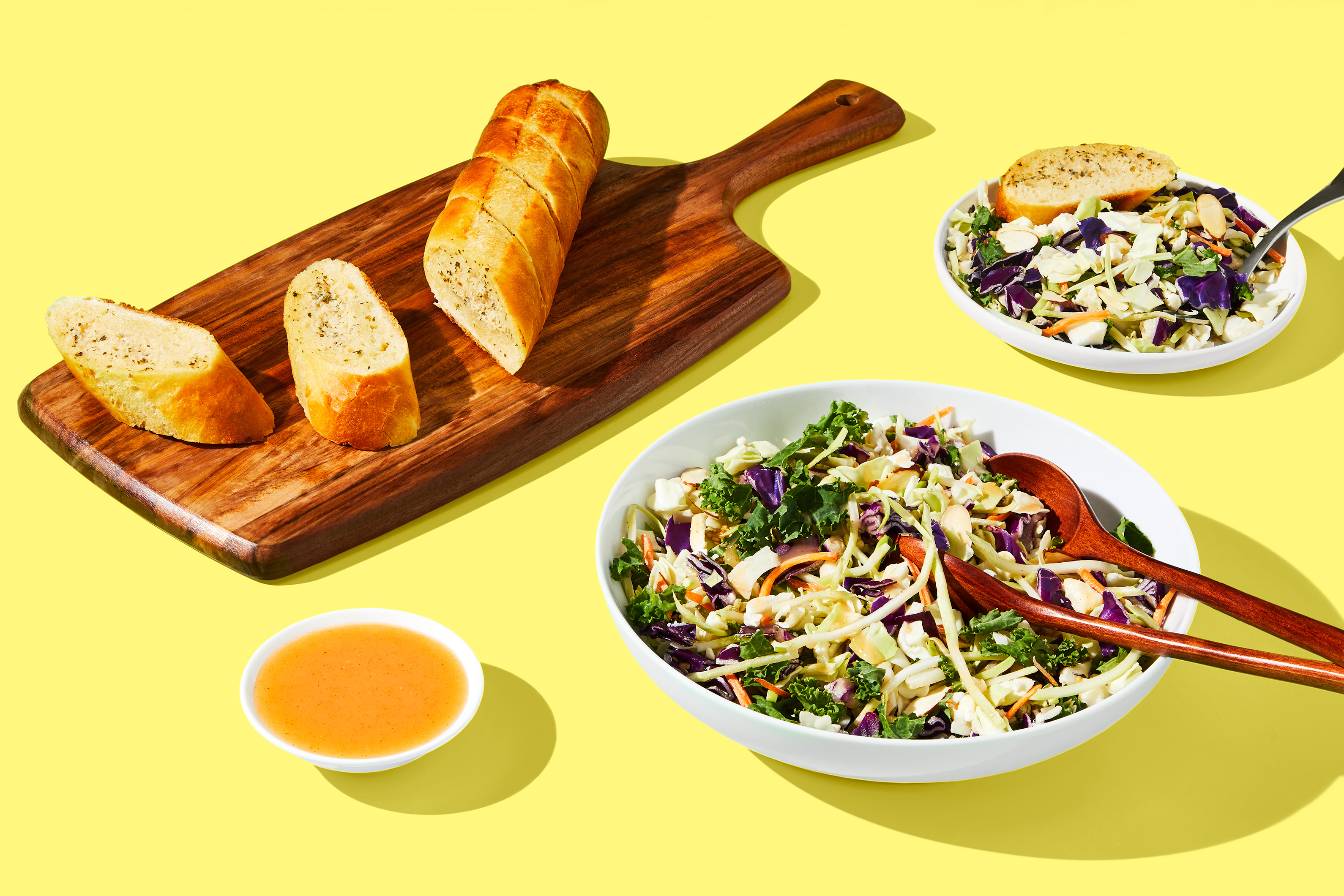 Strawberry Quinoa Harvest Salad & Garlic Bread