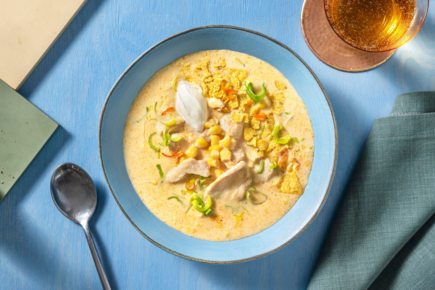 Tex-Mex Maiscrèmesuppe mit rauchigem Poulet