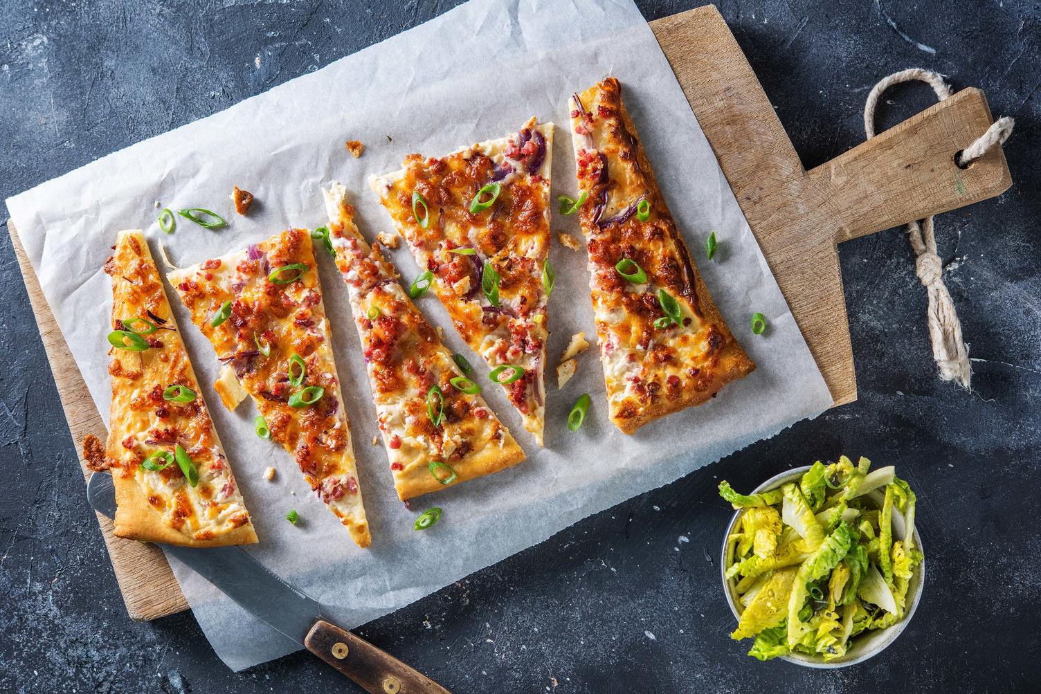 Flammkuchen mit Honig & doppelt Bacon