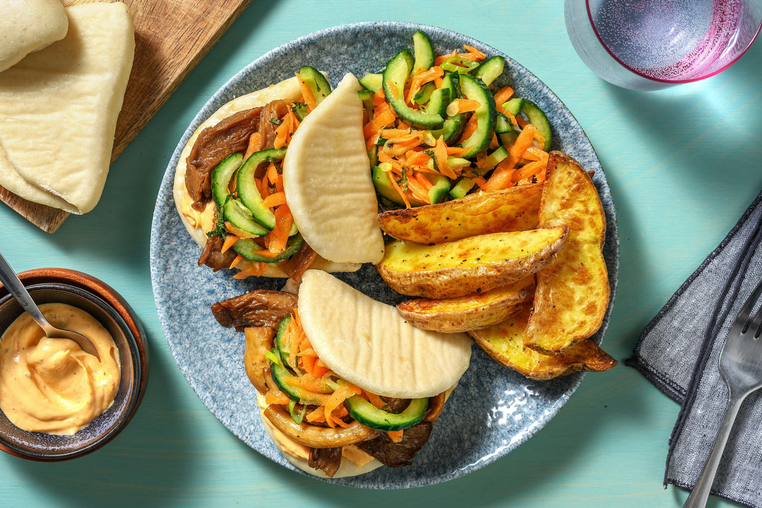 Bao Buns! Mit Soja-Sesam-Austerpilzen