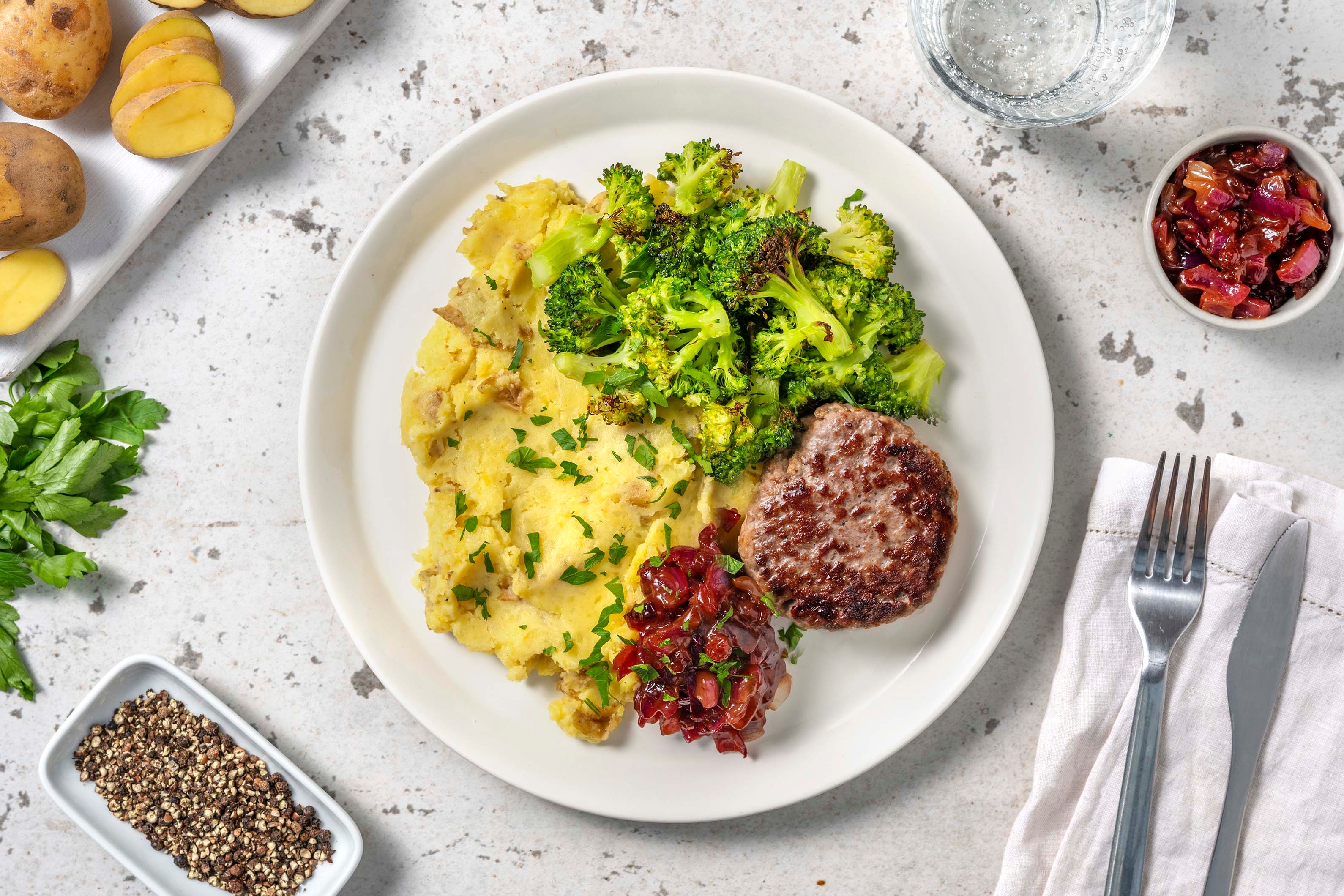 Kalfsburger met broccoli