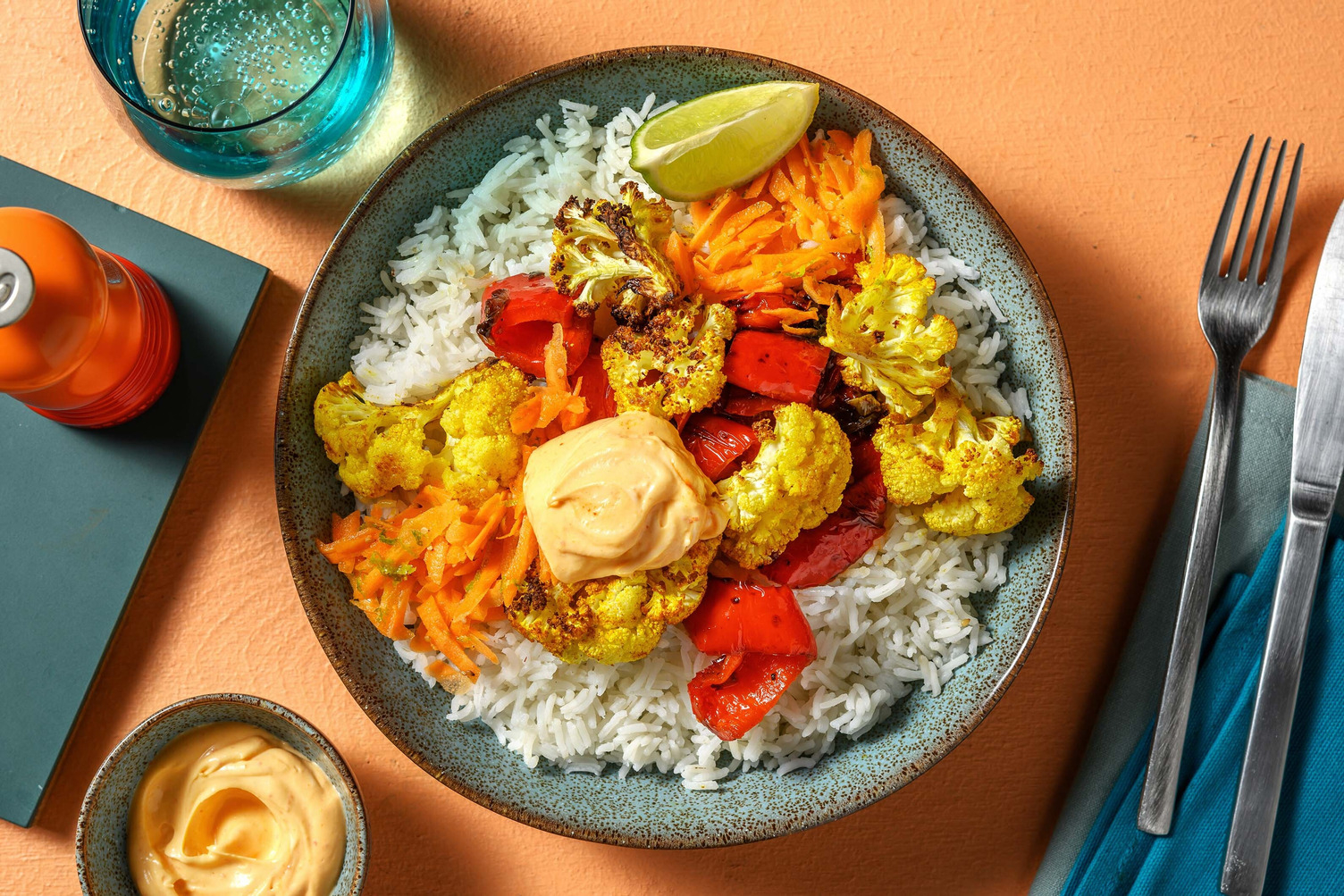 Vegane Asia-Bowl mit Röst-Blumenkohl