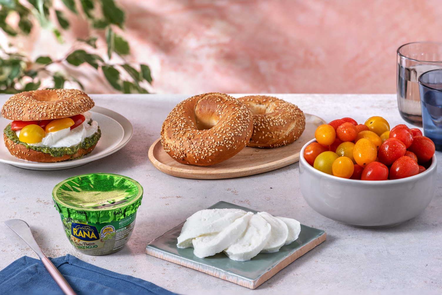 Italiaanse bagel - vegetarisch