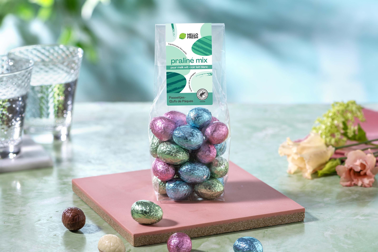 Mélange d'œufs de Pâques au praliné