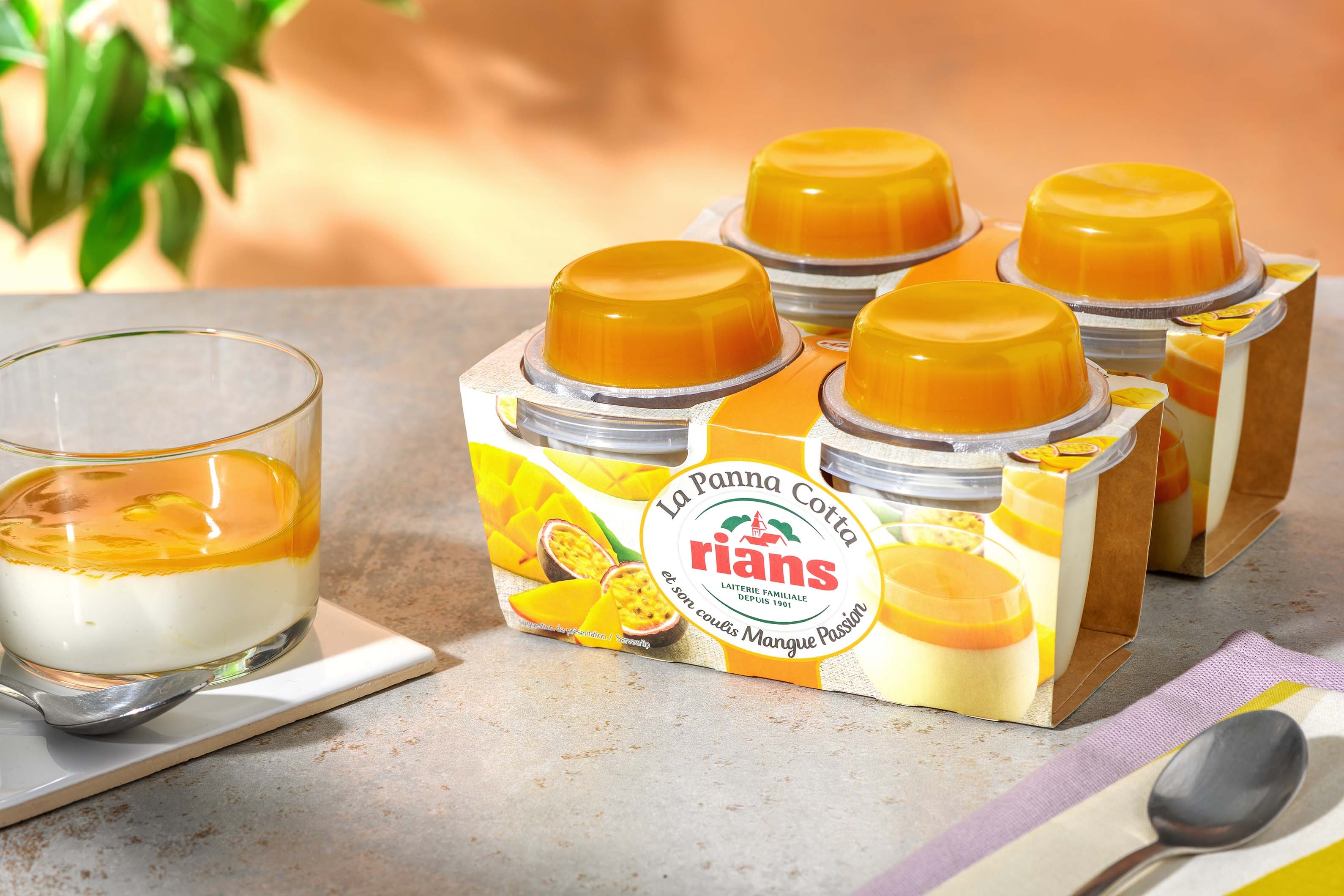 Panna cotta met mango en maracuja