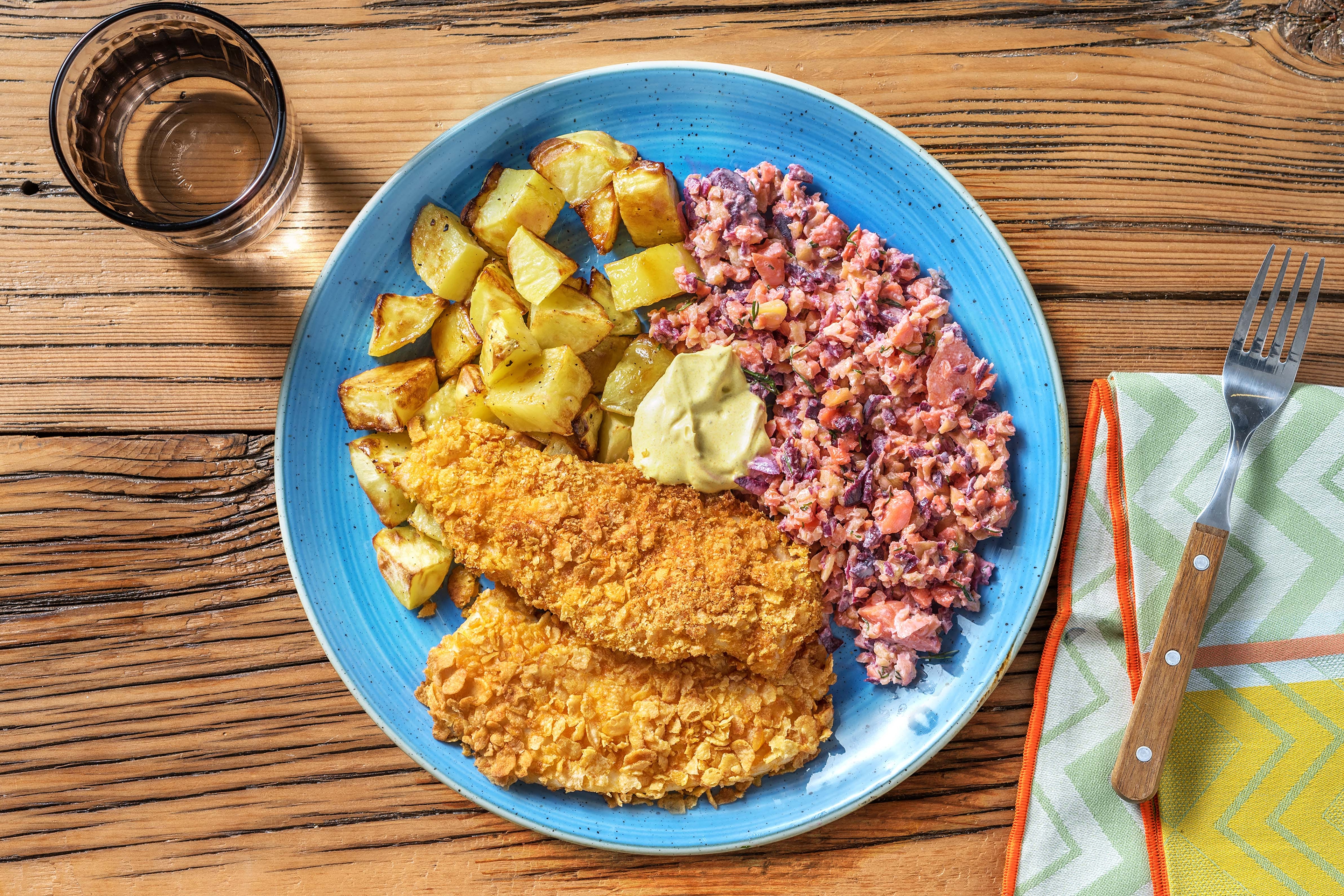 Hähnchenschnitzel mit Currydip