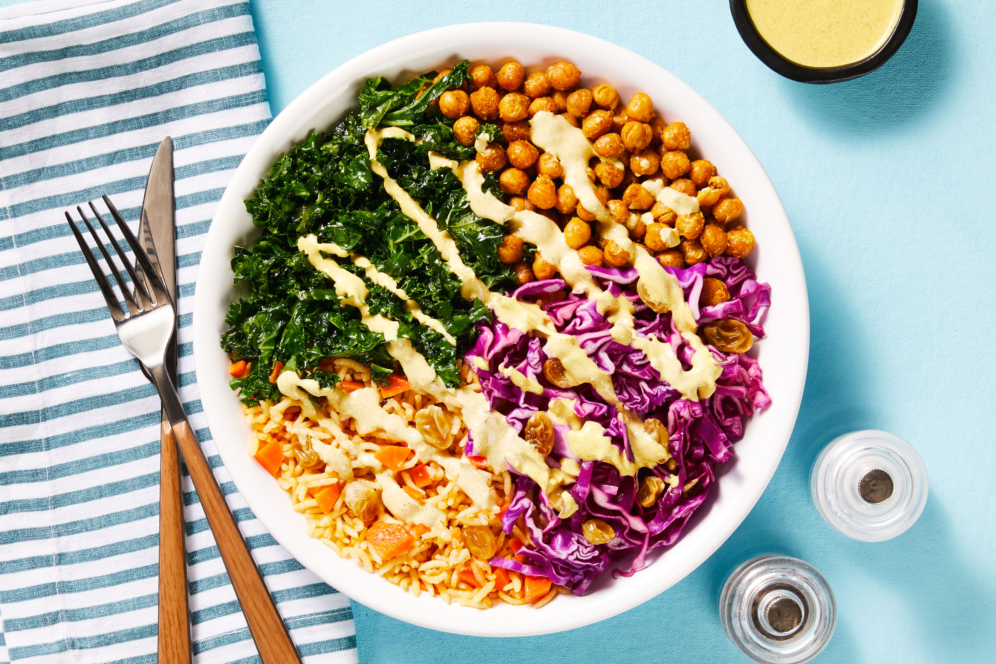 Salmon & Curried Chickpea Bowls