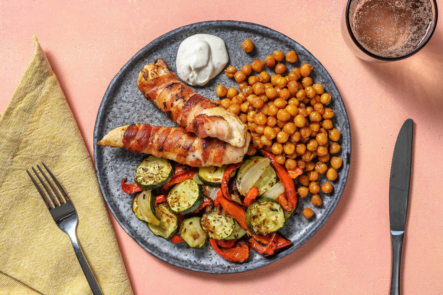 Hähnchen Saltimbocca mit Ofengemüse