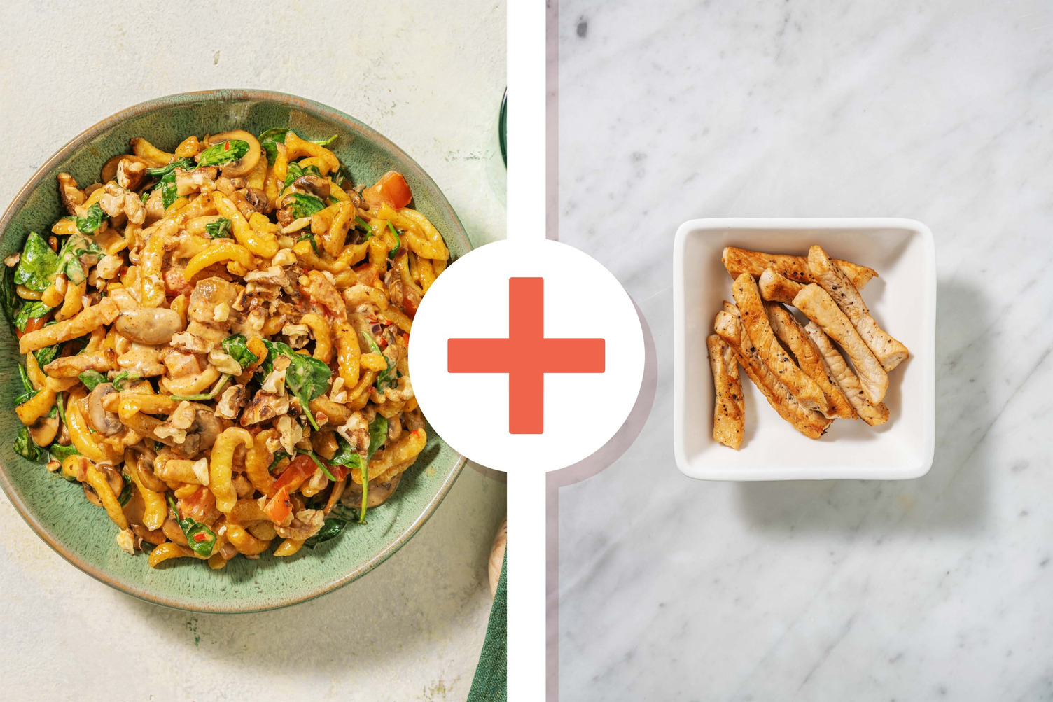 Spätzlepfanne mit extra Schweinefiletstreifen