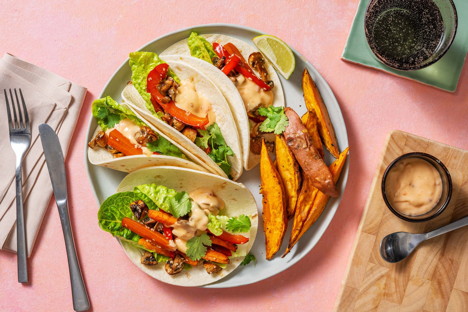Veggie-Teriyaki-Wraps mit Koriander