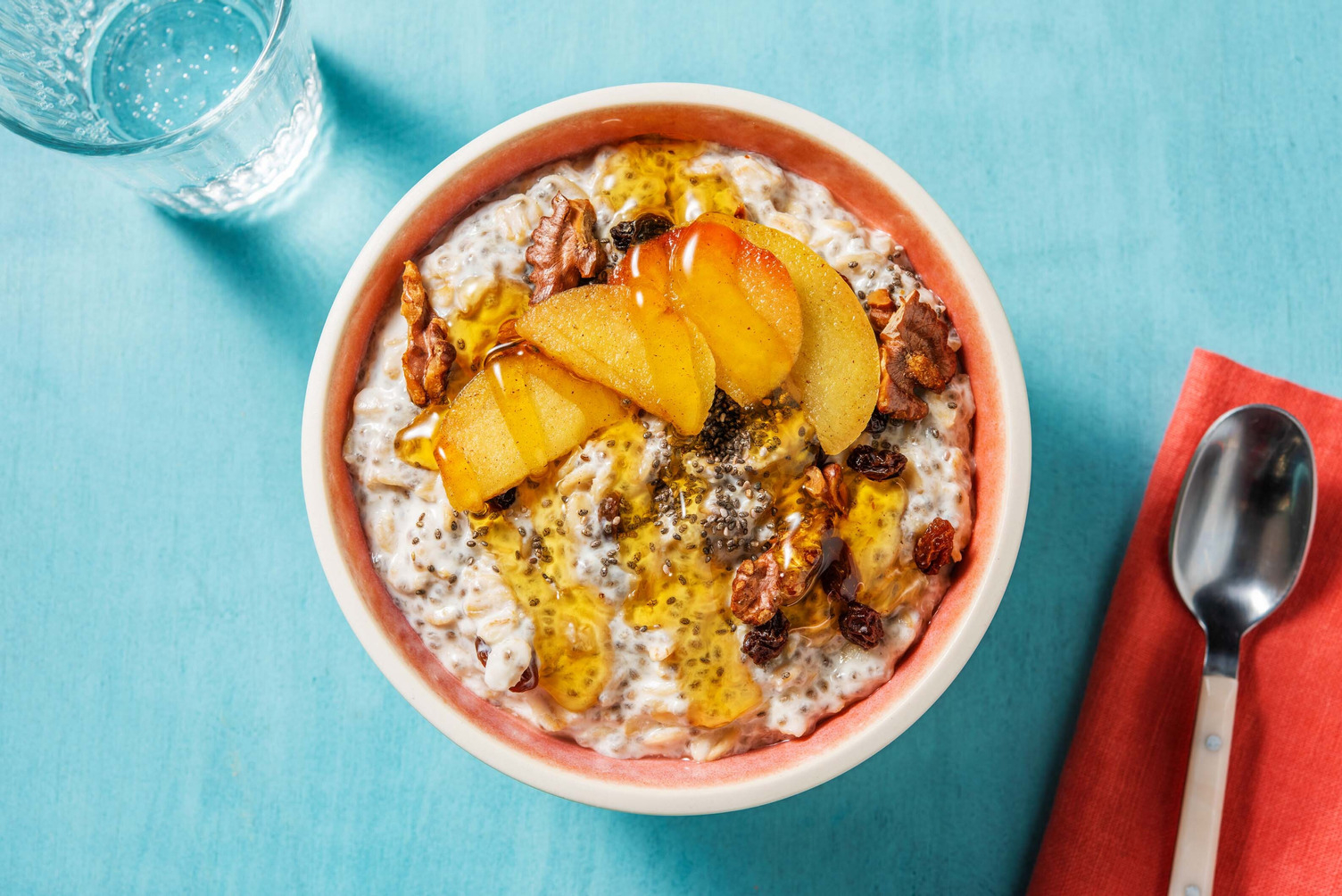 Overnight oats à la cannelle et pomme caramélisée
