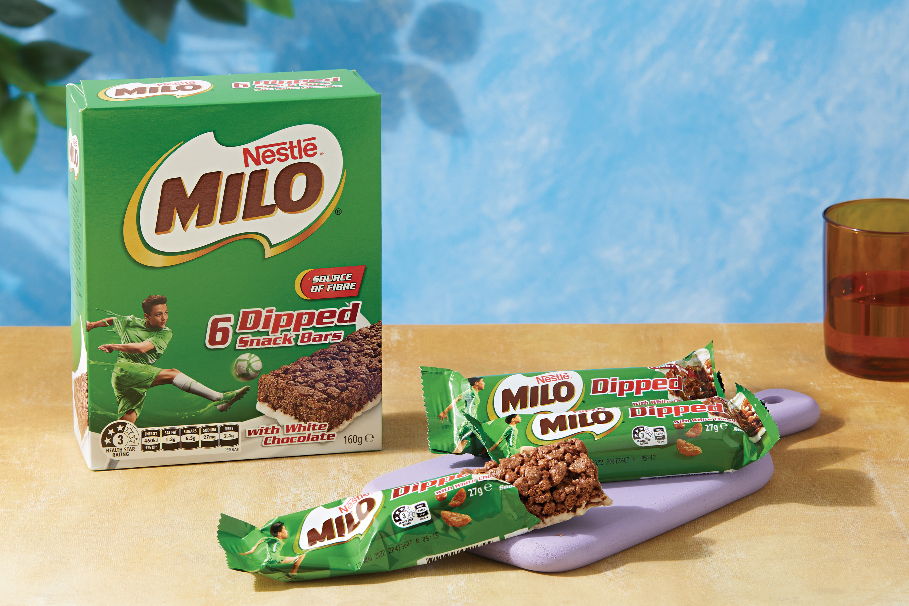 Dipped Snack Bars with White Chocolate