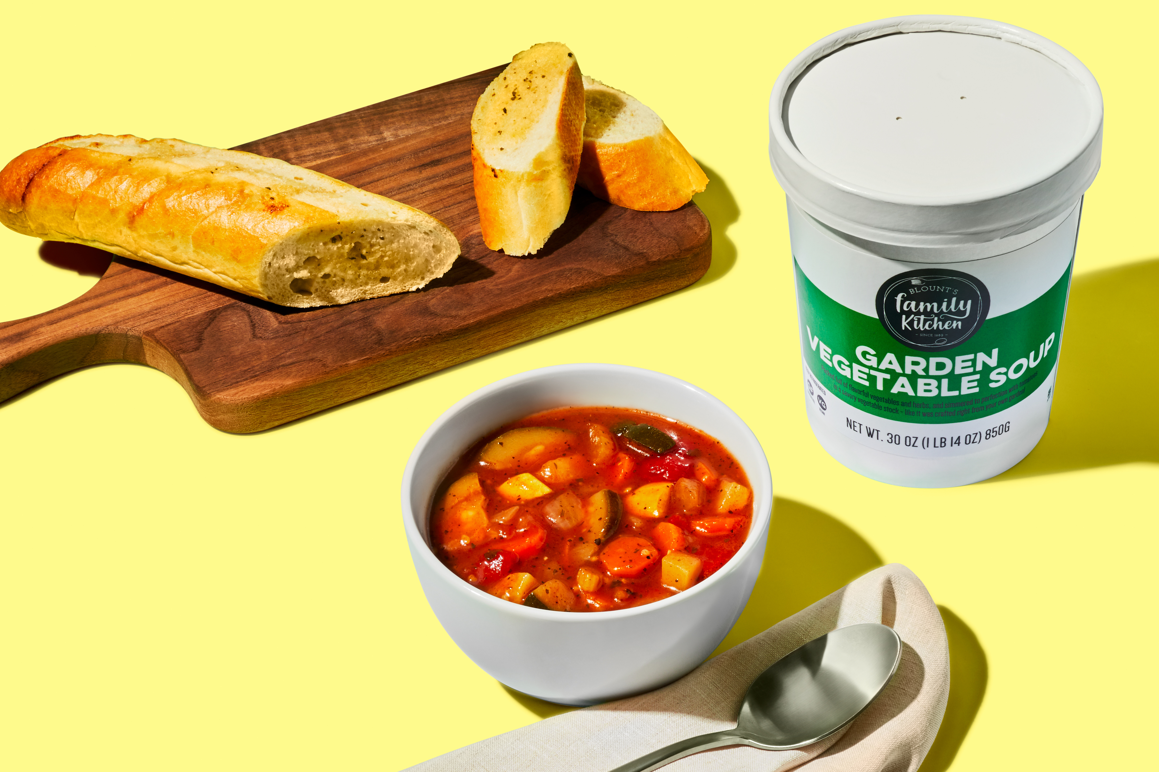 Garden Vegetable Soup & Garlic Bread