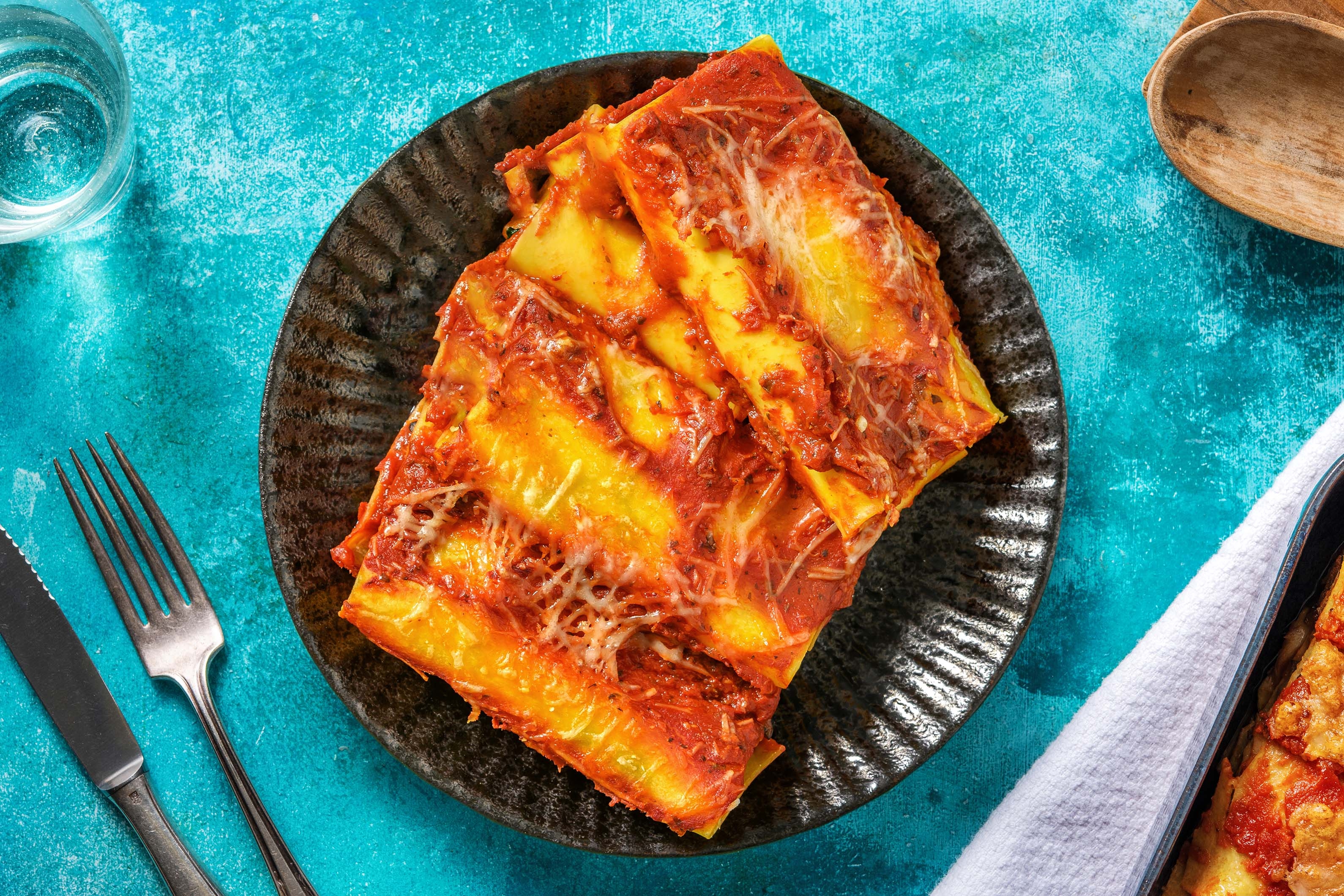 Cannelloni gevuld met boerengehakt en spinazie