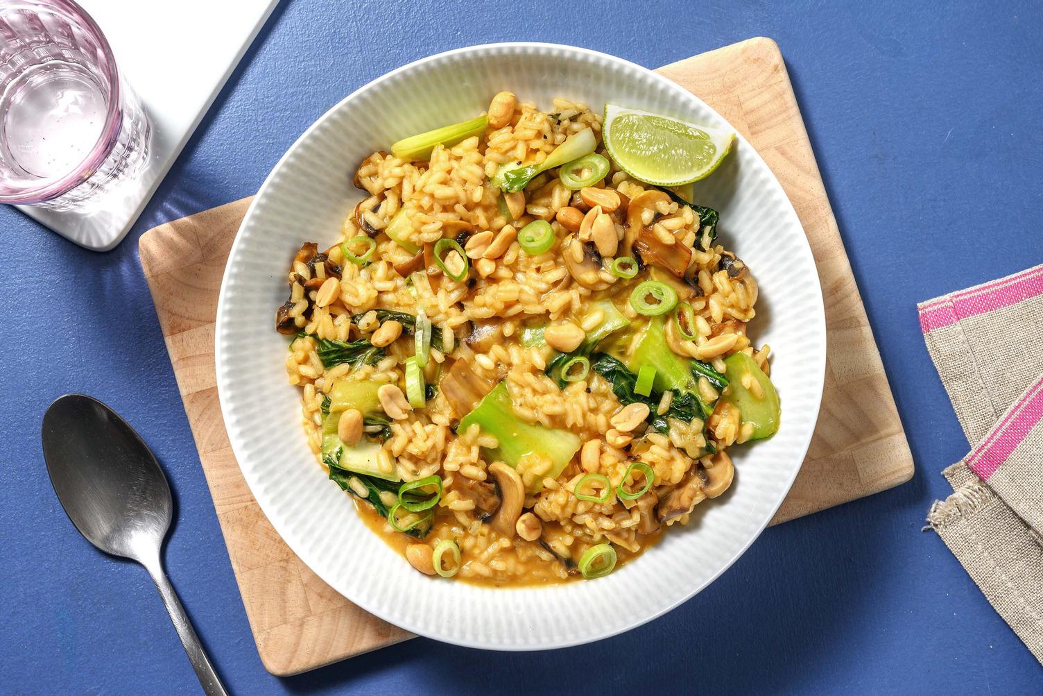 Thai-Curry-Risotto mit Pak Choi und Pilzen