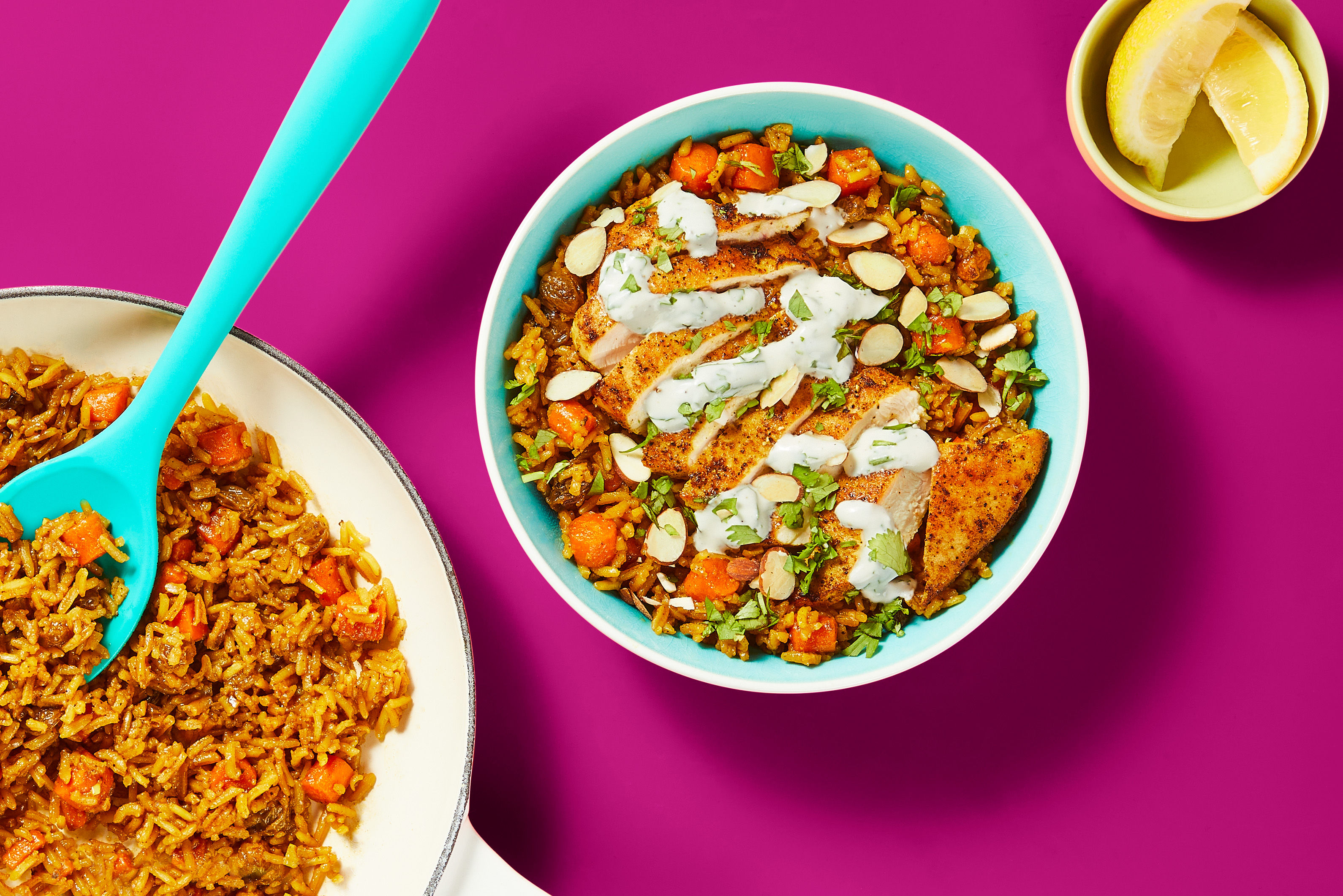 One-Pan Spiced Chicken & Cauliflower Rice