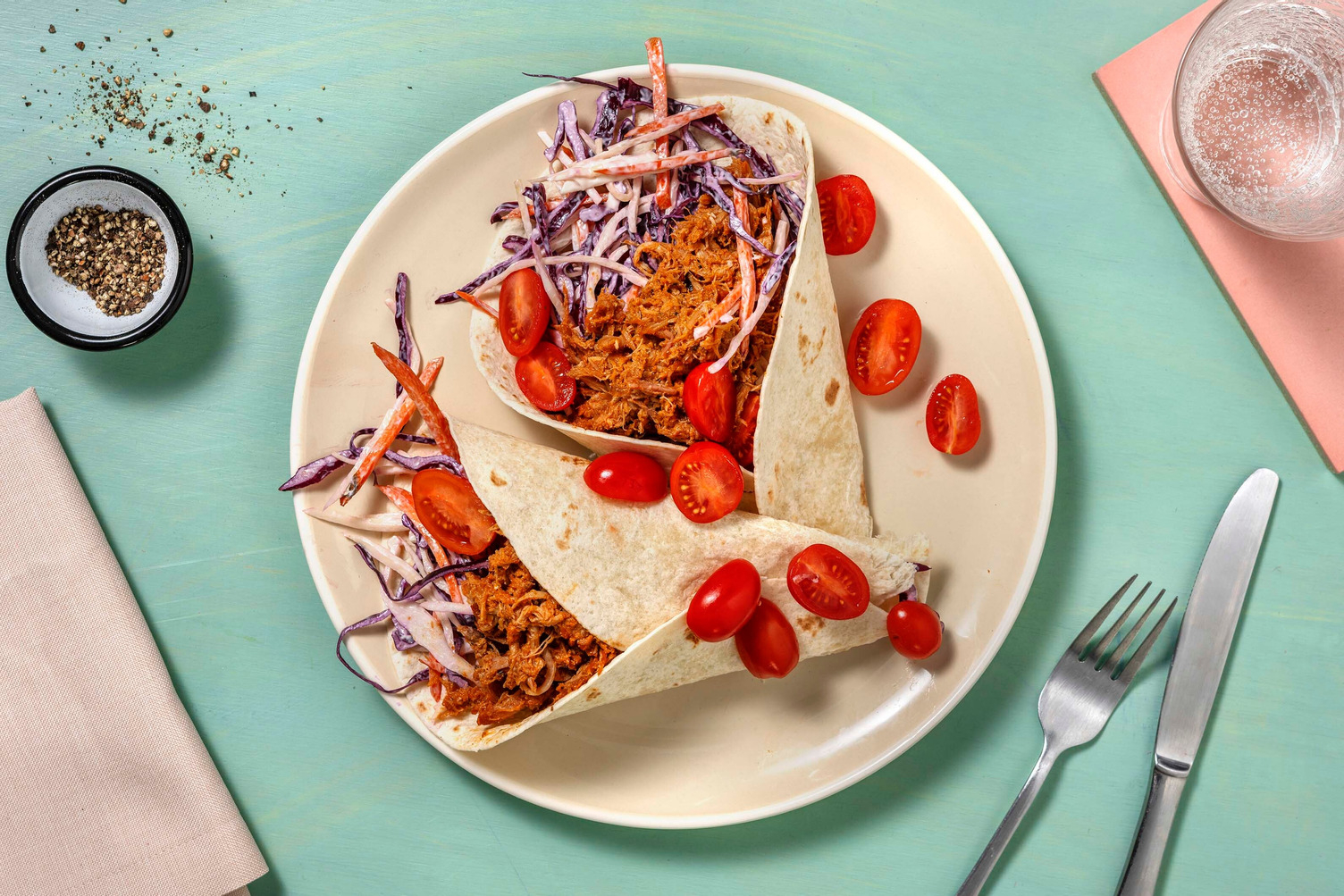 Wrap au porc effiloché