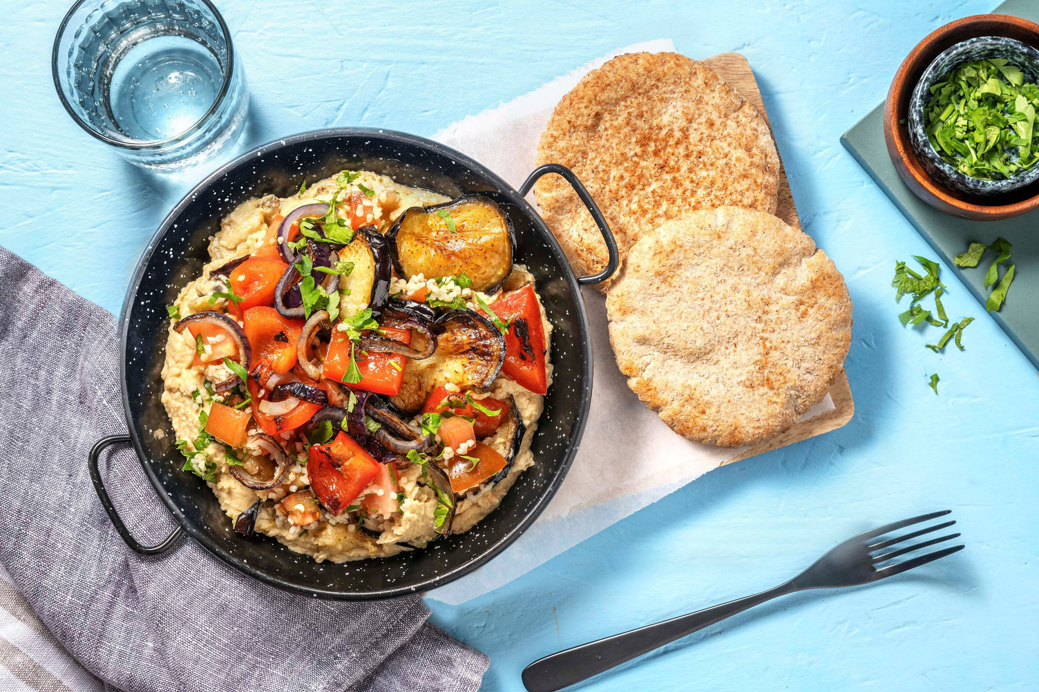 Bowl de boulgour et houmous maison