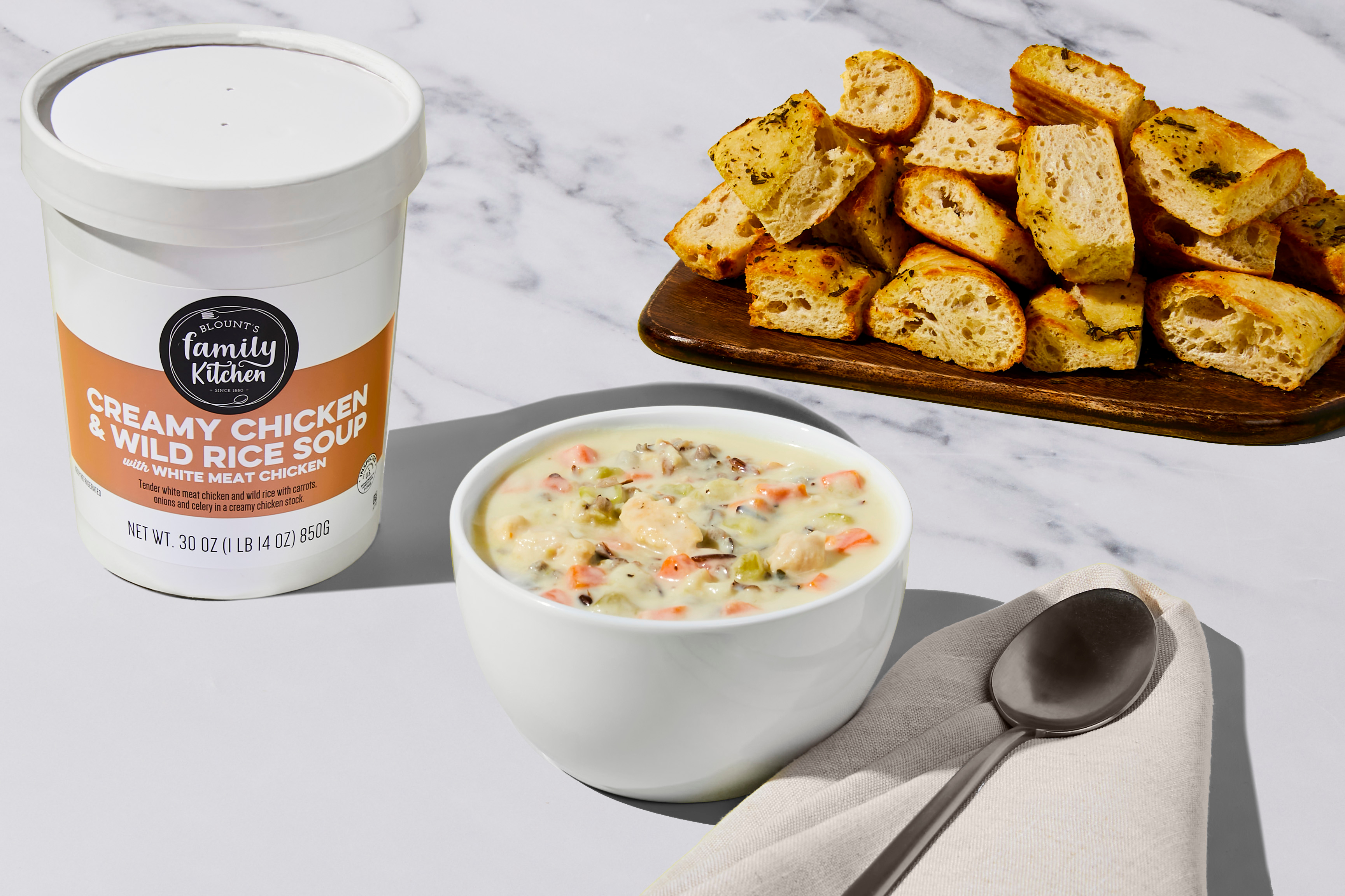 Creamy Chicken & Wild Rice Soup + Focaccia