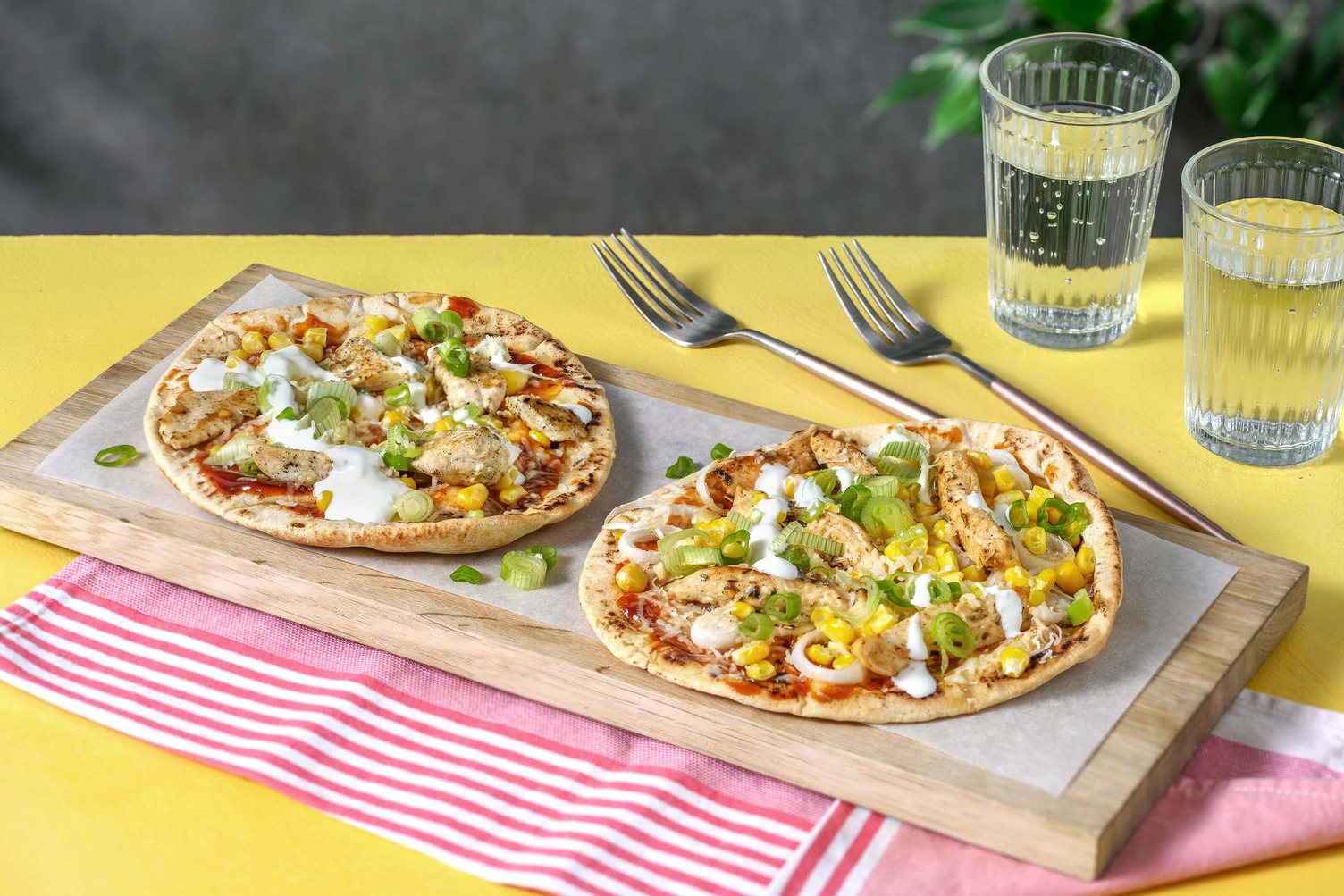 BBQ Chicken and Corn Pizzetta