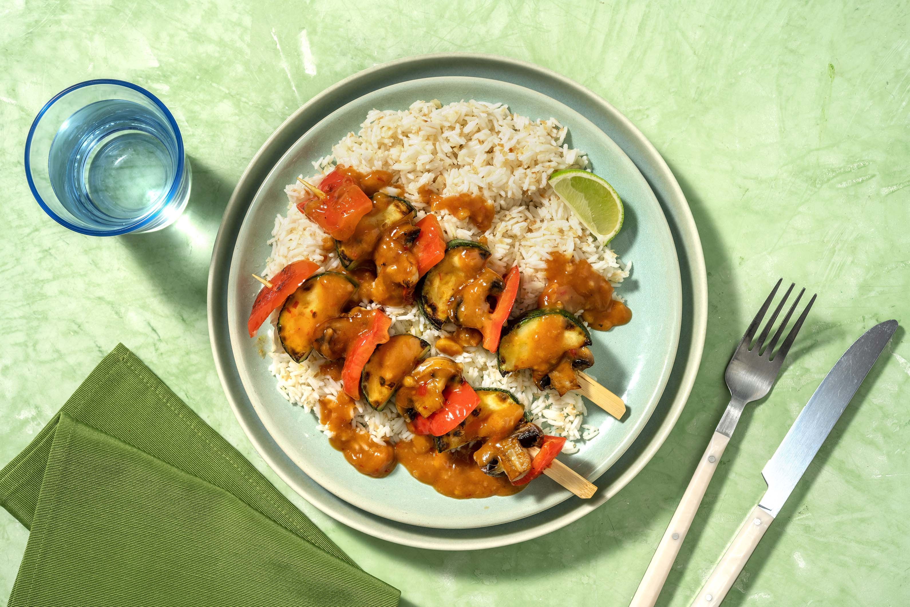 Sahara-Spieße mit Erdnuss-Soße