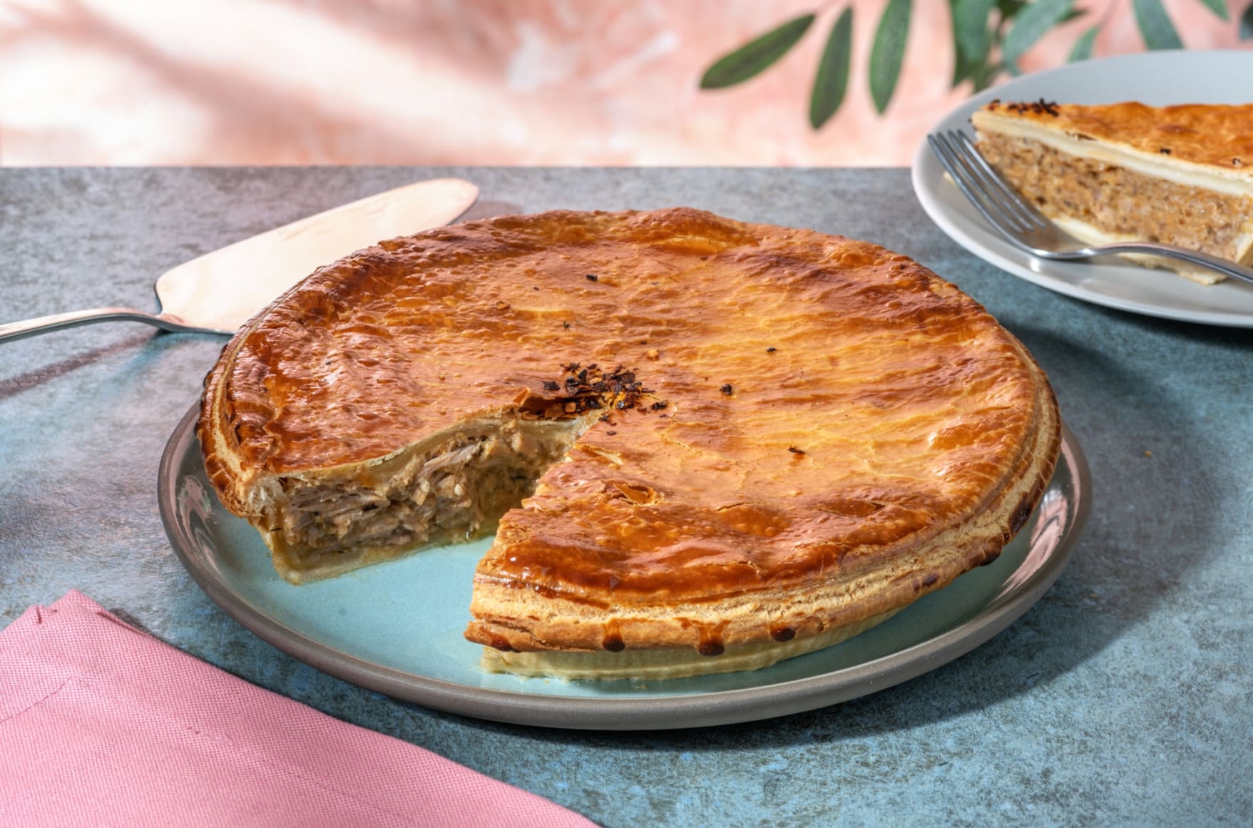 Tourte à l'effiloché de porc - grande