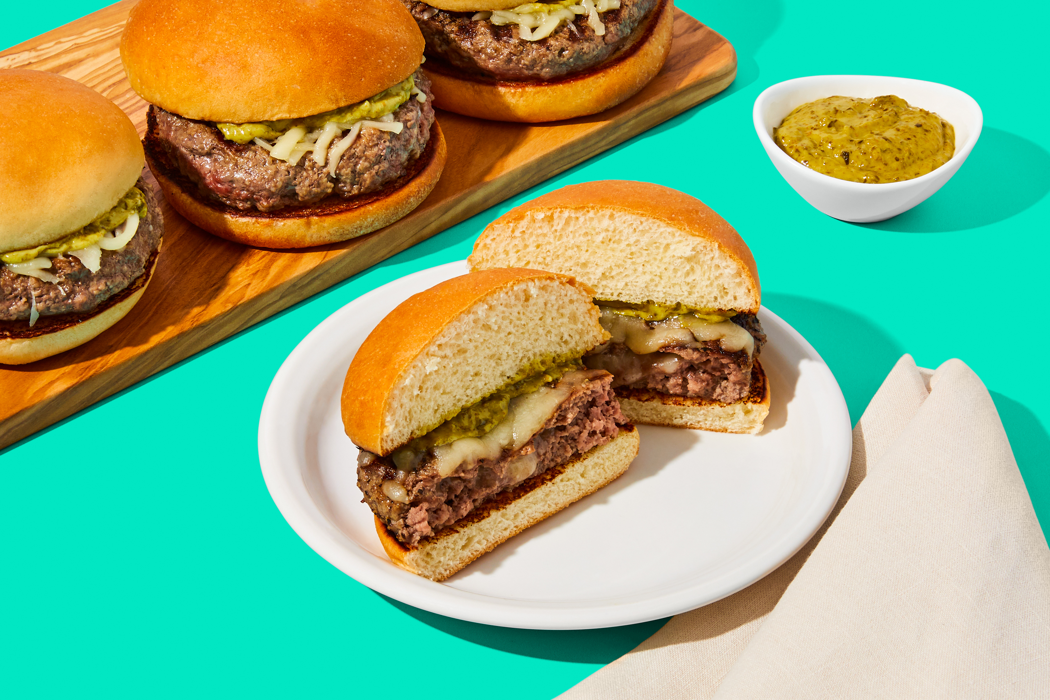 Italian Cheese-Stuffed Burgers