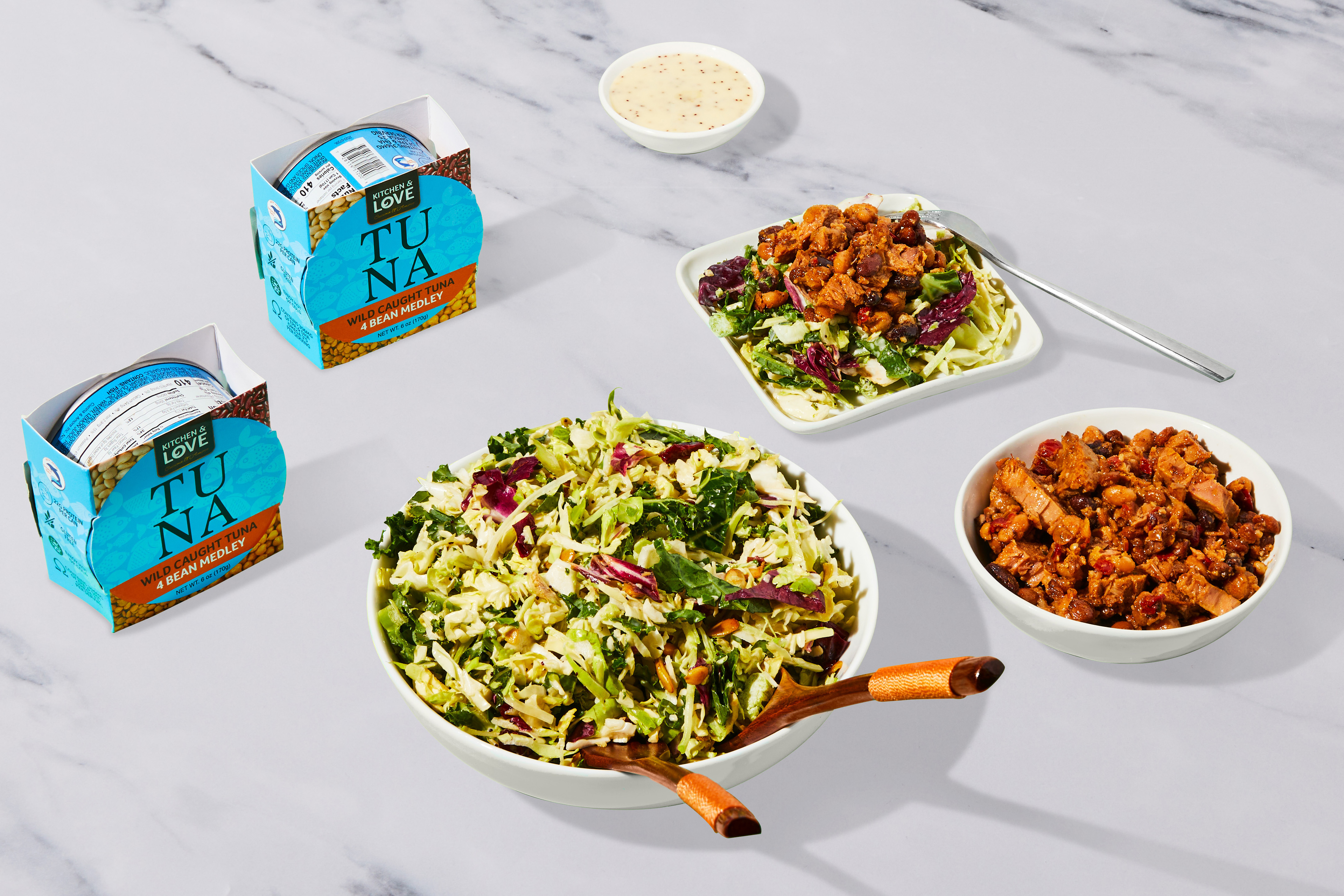 Sweet Kale Salad with Tuna & Bean Medley