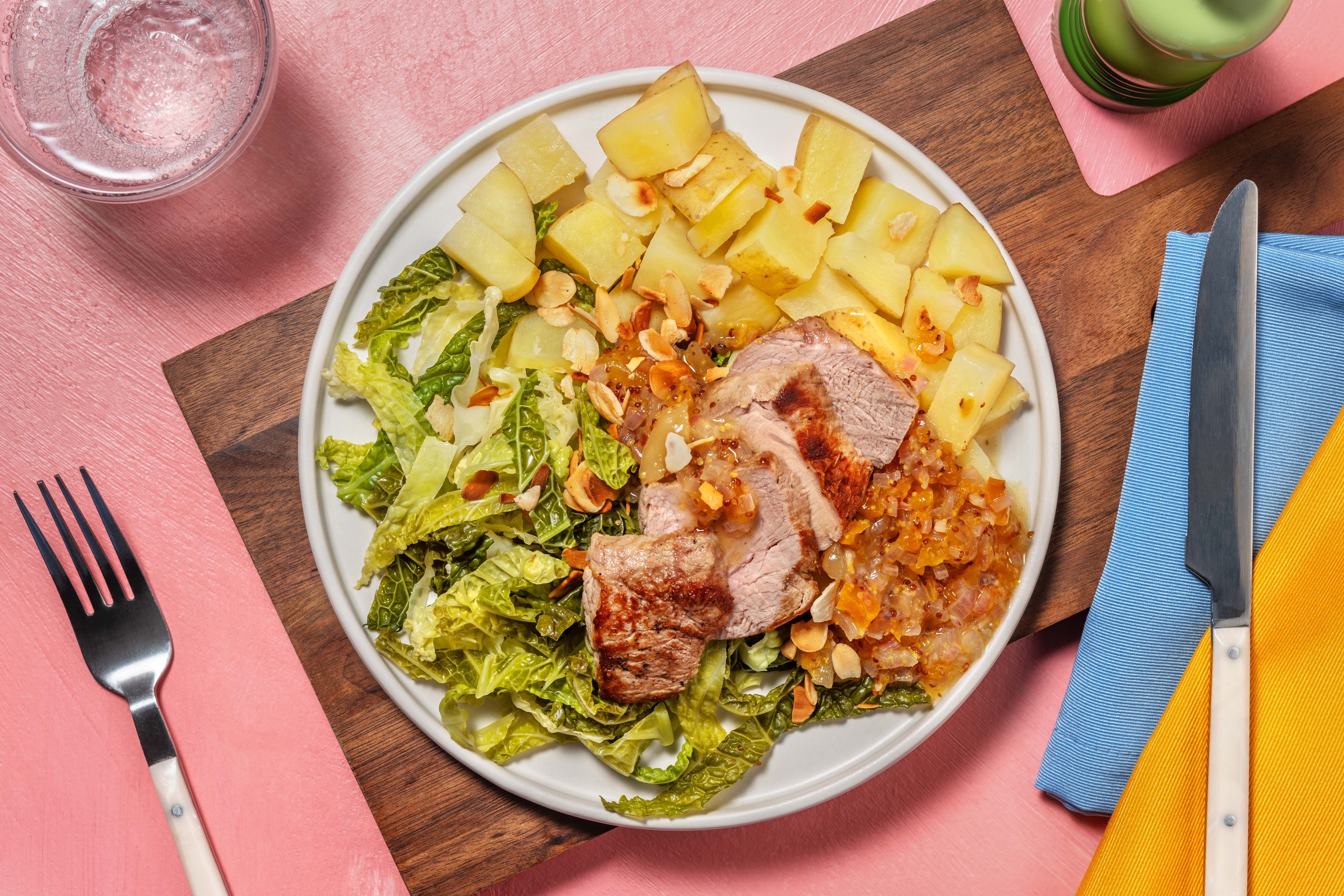 Schweinefilet mit würziger Aprikosensoße