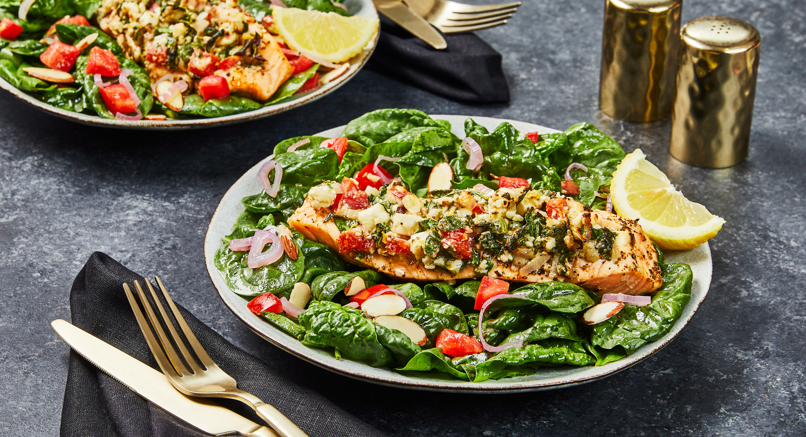 Feta-Stuffed Salmon Salad