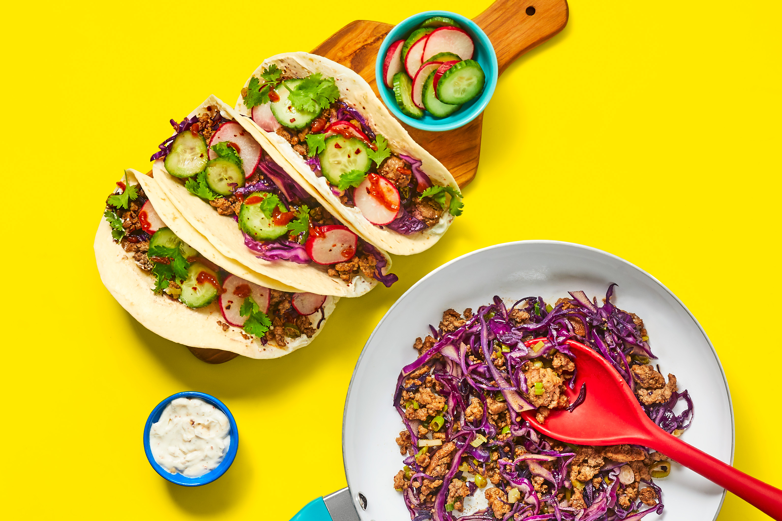 One-Pan Sesame Beef Tacos