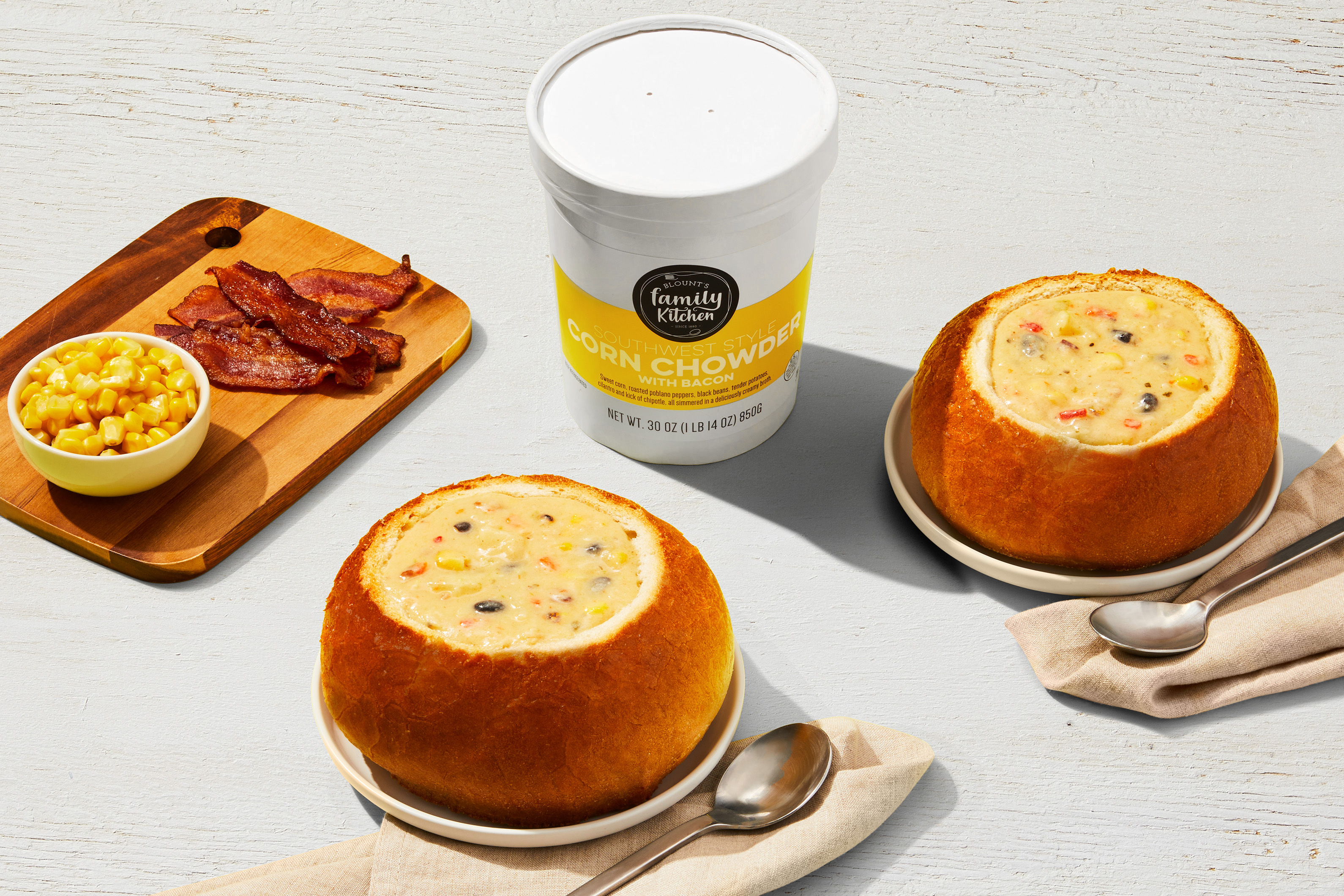 Southwest Corn Chowder in a Bread Bowl