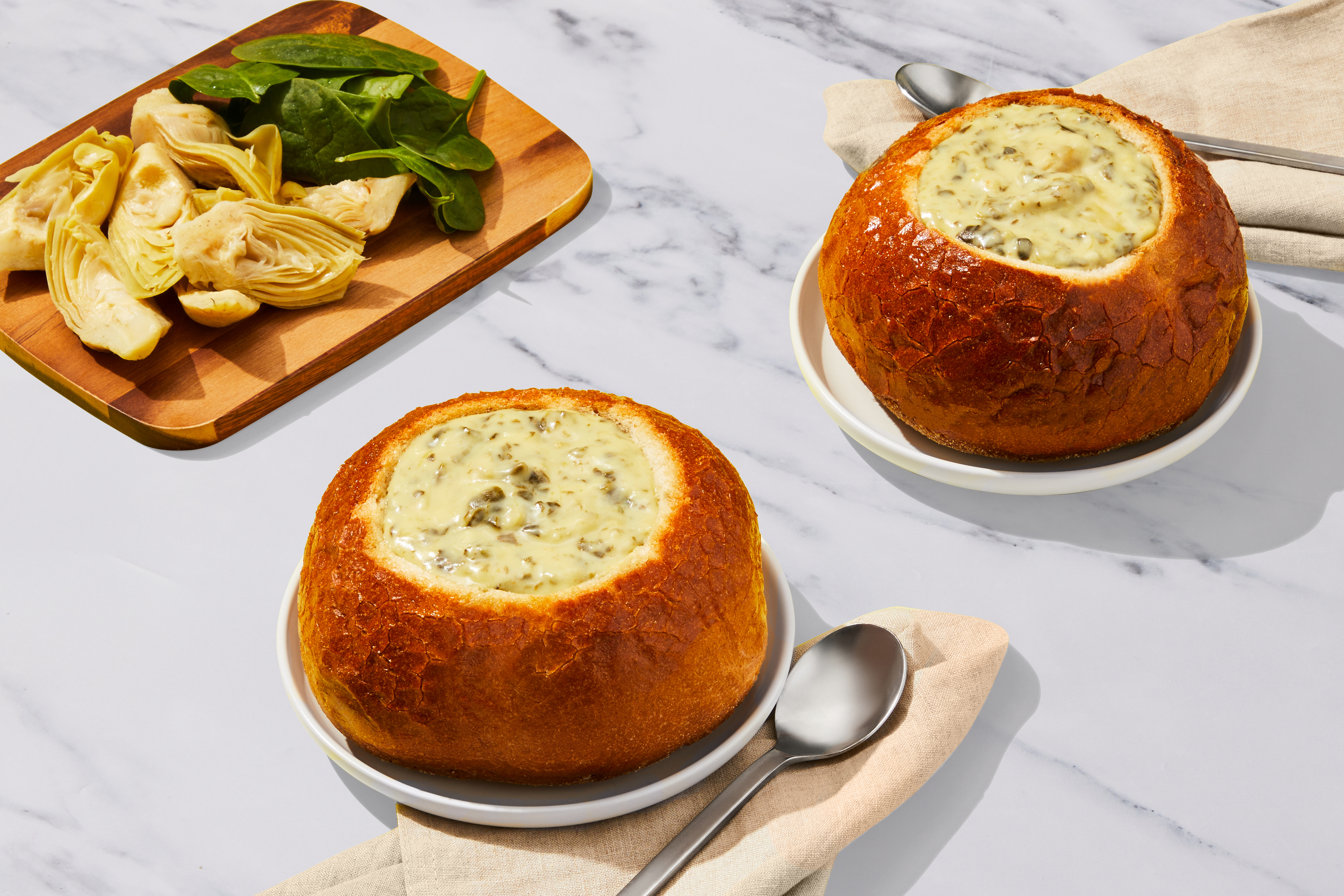 Spinach Artichoke Dip in a Bread Bowl