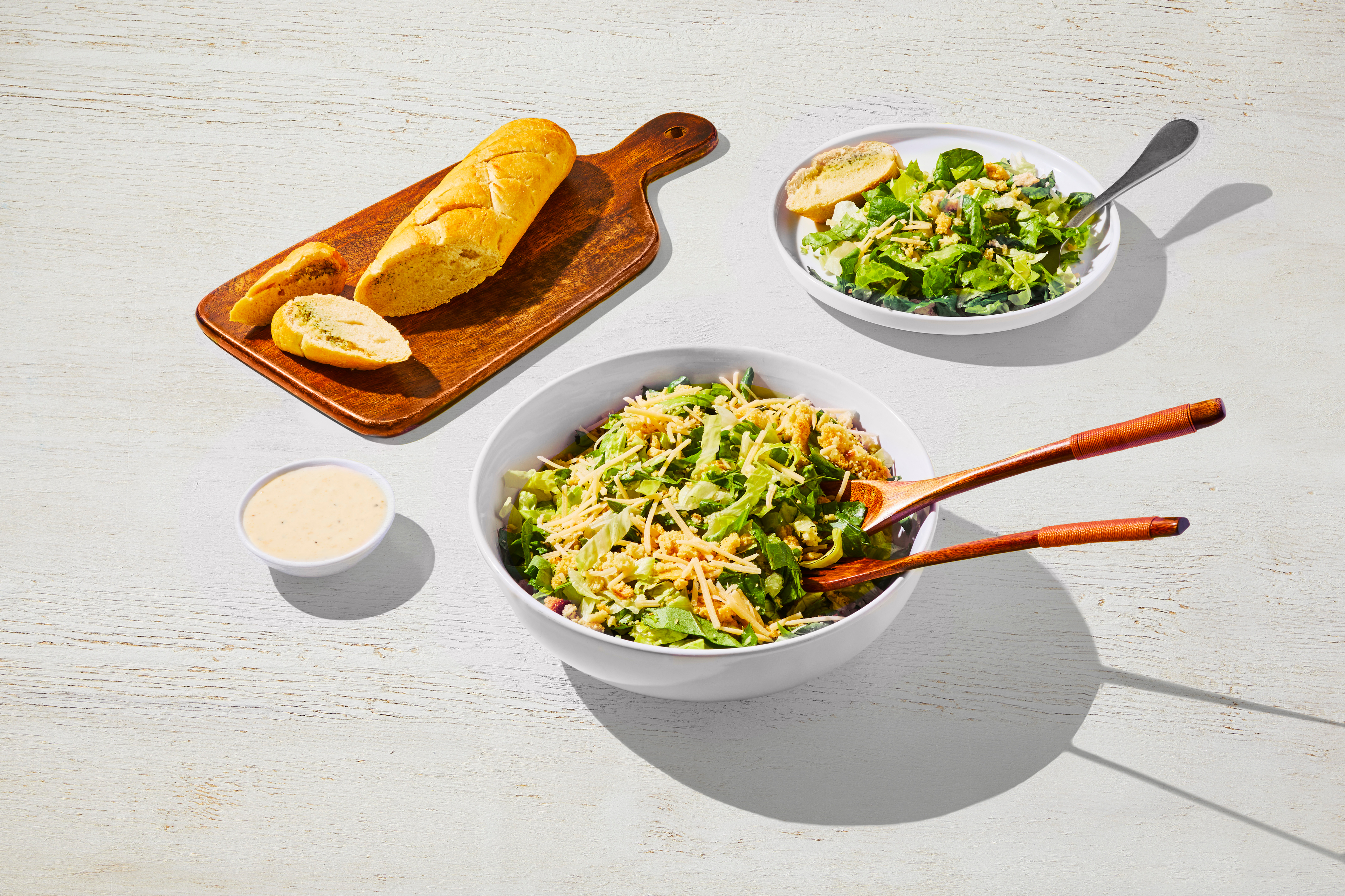 Caesar Salad with Garlic Bread