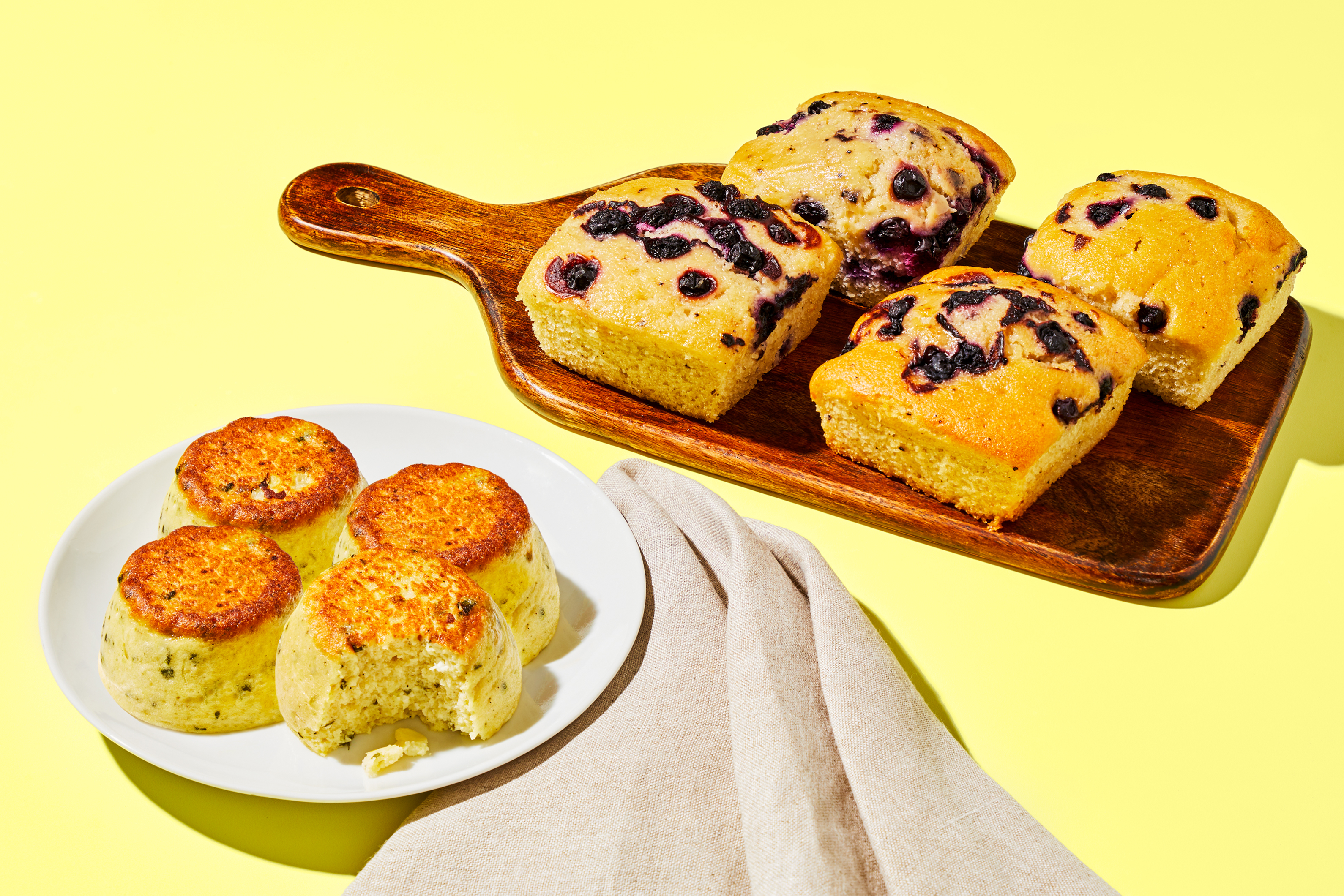 Spinach & Feta Egg Bites + Blueberry Muffins