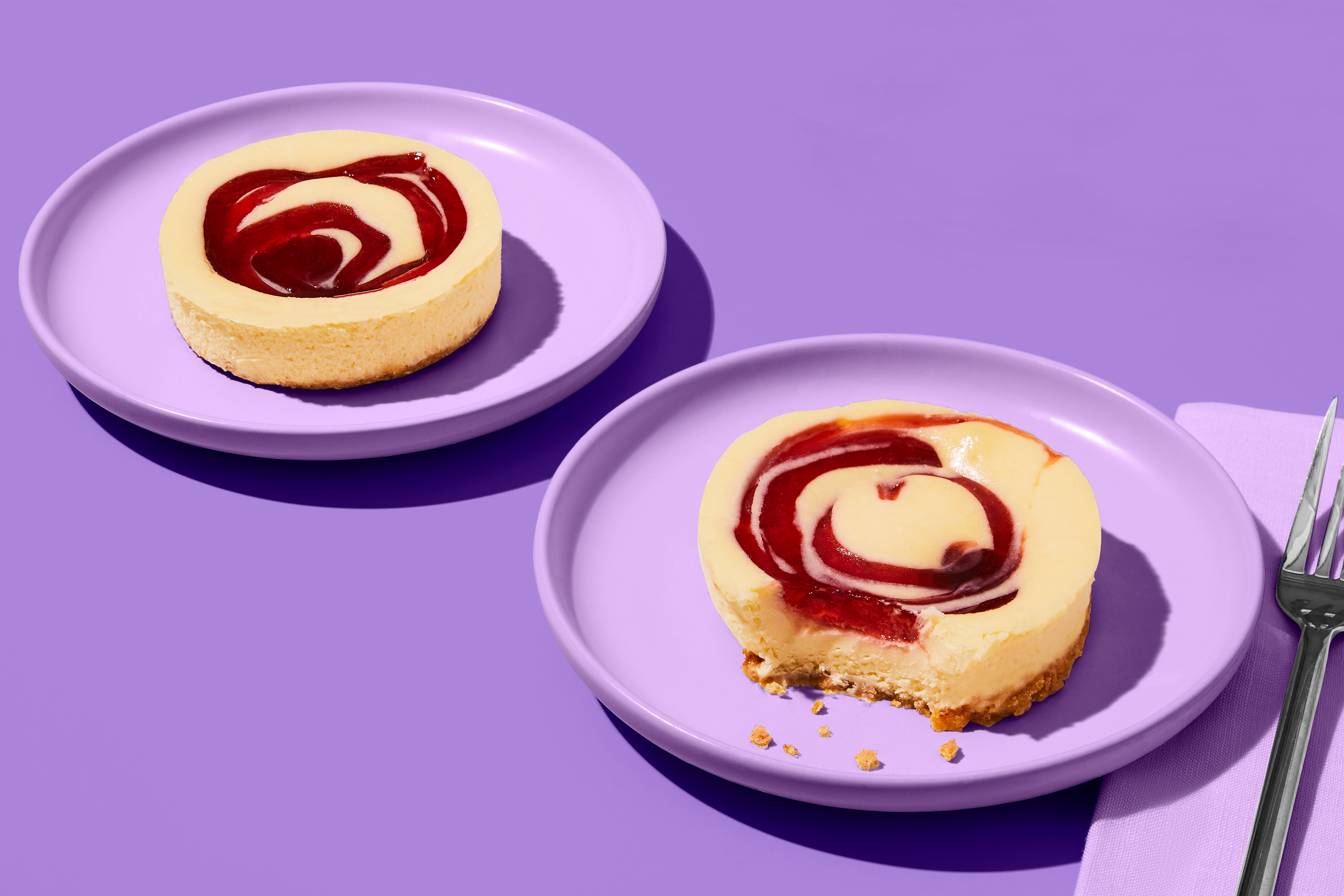 White Chocolate Raspberry Swirl Cheesecake