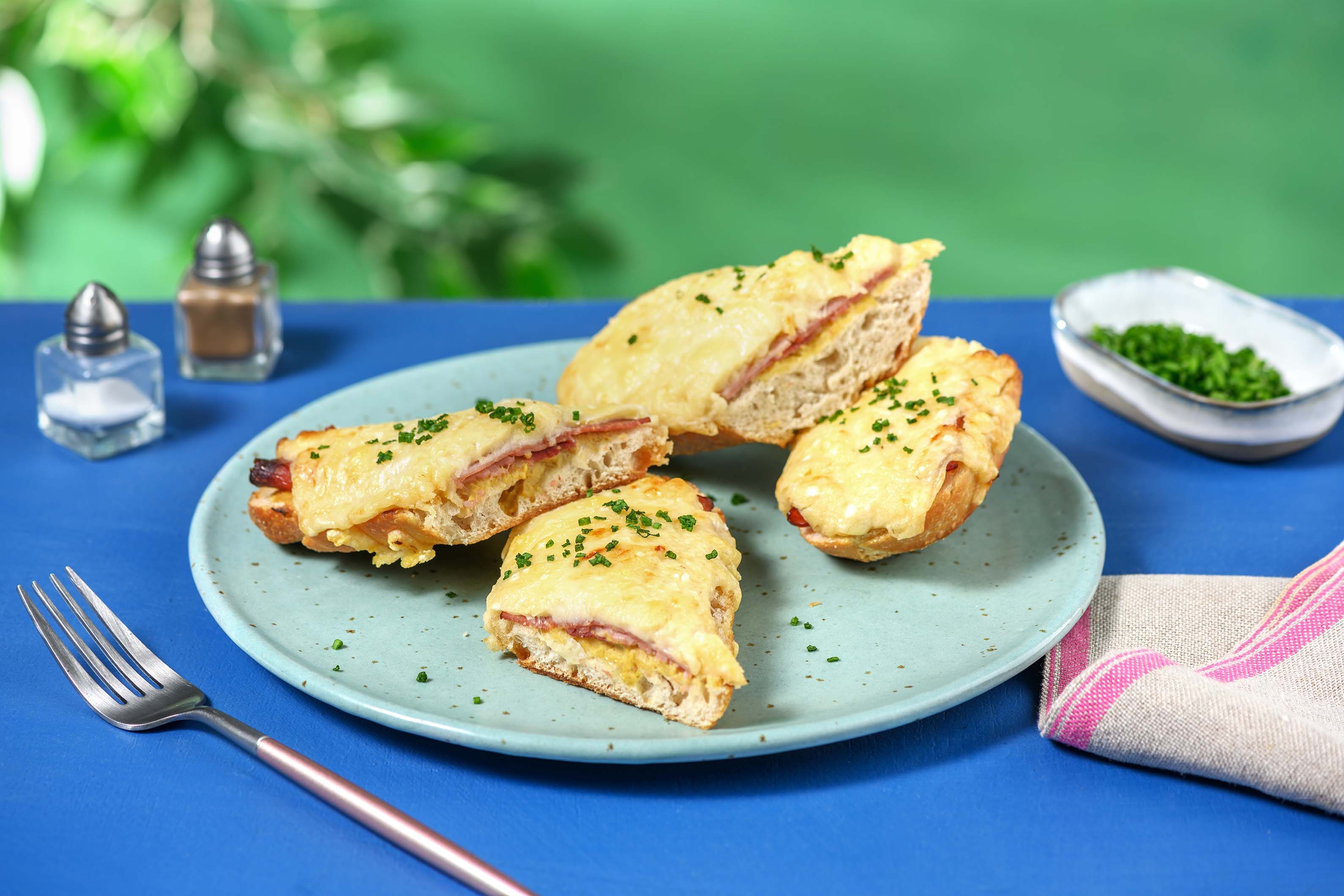 Croque monsieur sur pain baguette