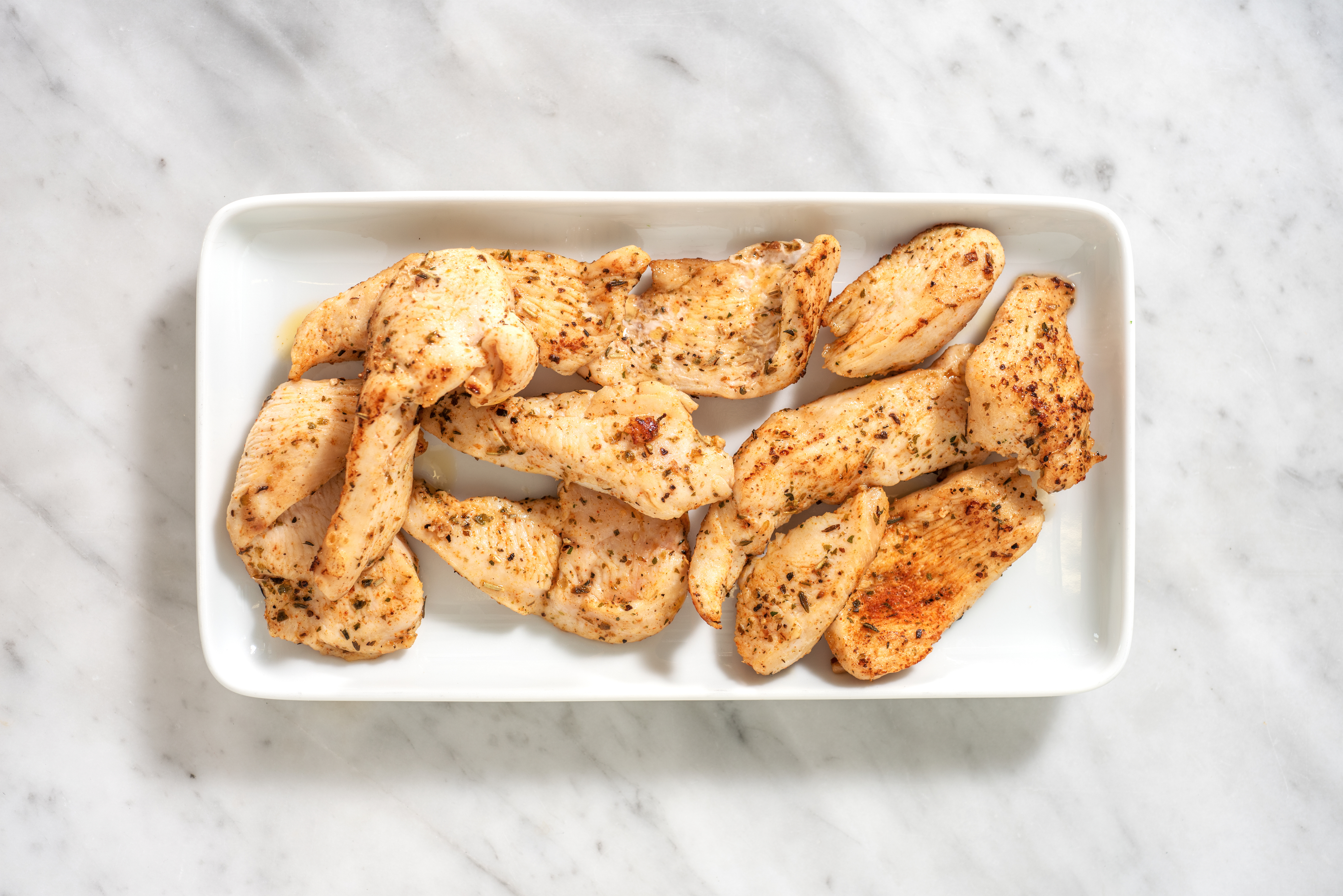 Kippendijreepjes met kebabkruiden als extra