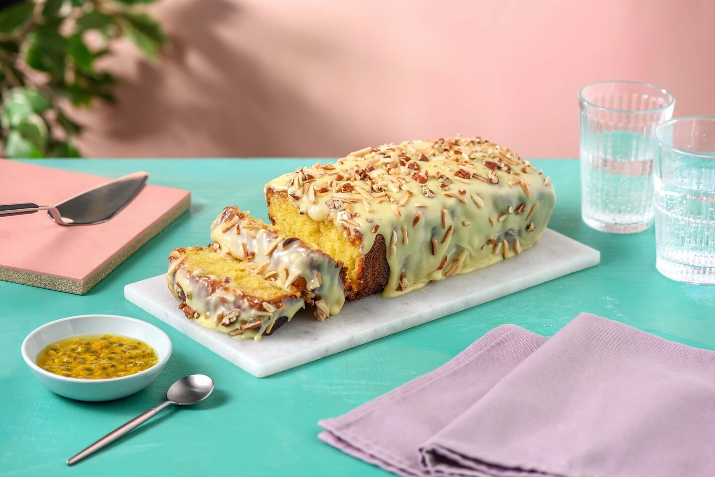 Sponge Cake & Almond-Pecan Crunch