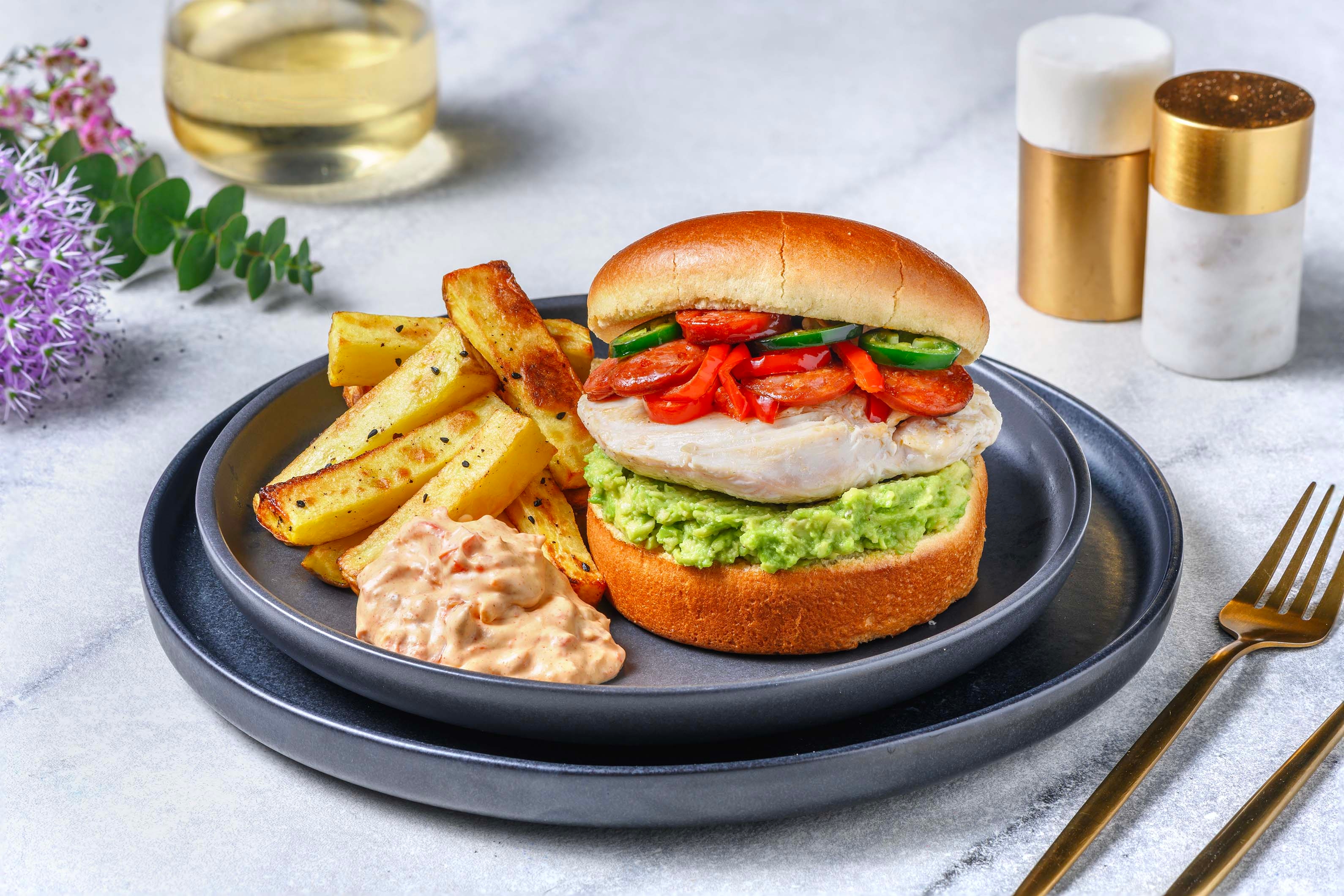 Mexican Chicken Chorizo Burger