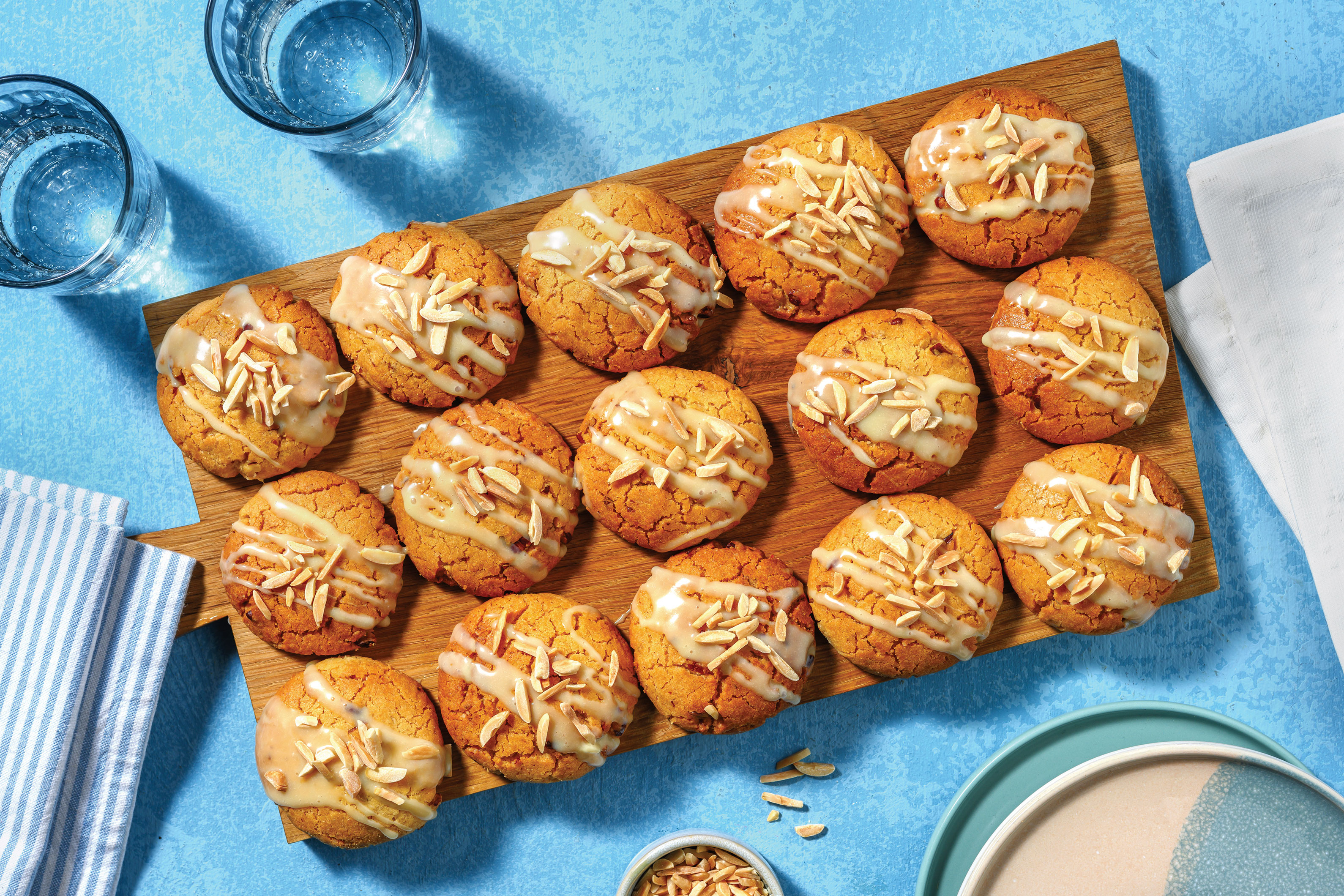 White Choc Drizzle Macadamia Cookies