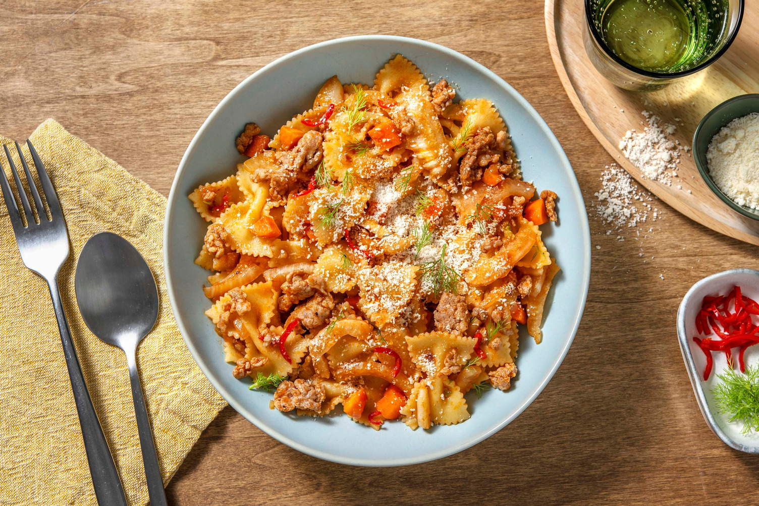 Feurige Salsiccia-Pasta