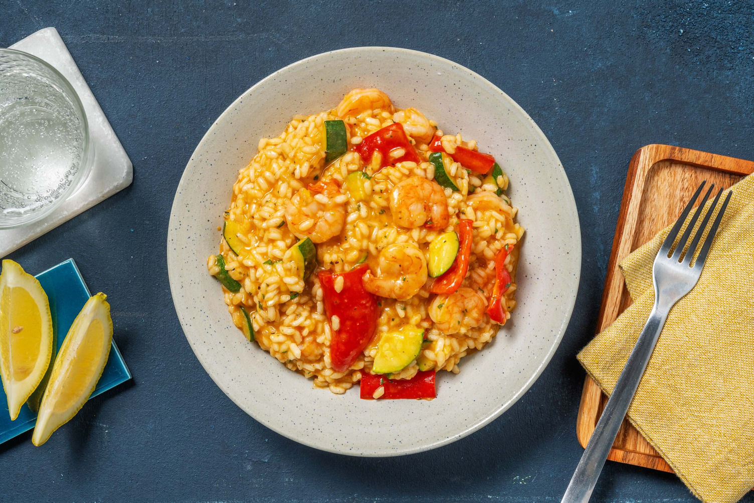 Cremiges Risotto mit zitronigen Garnelen