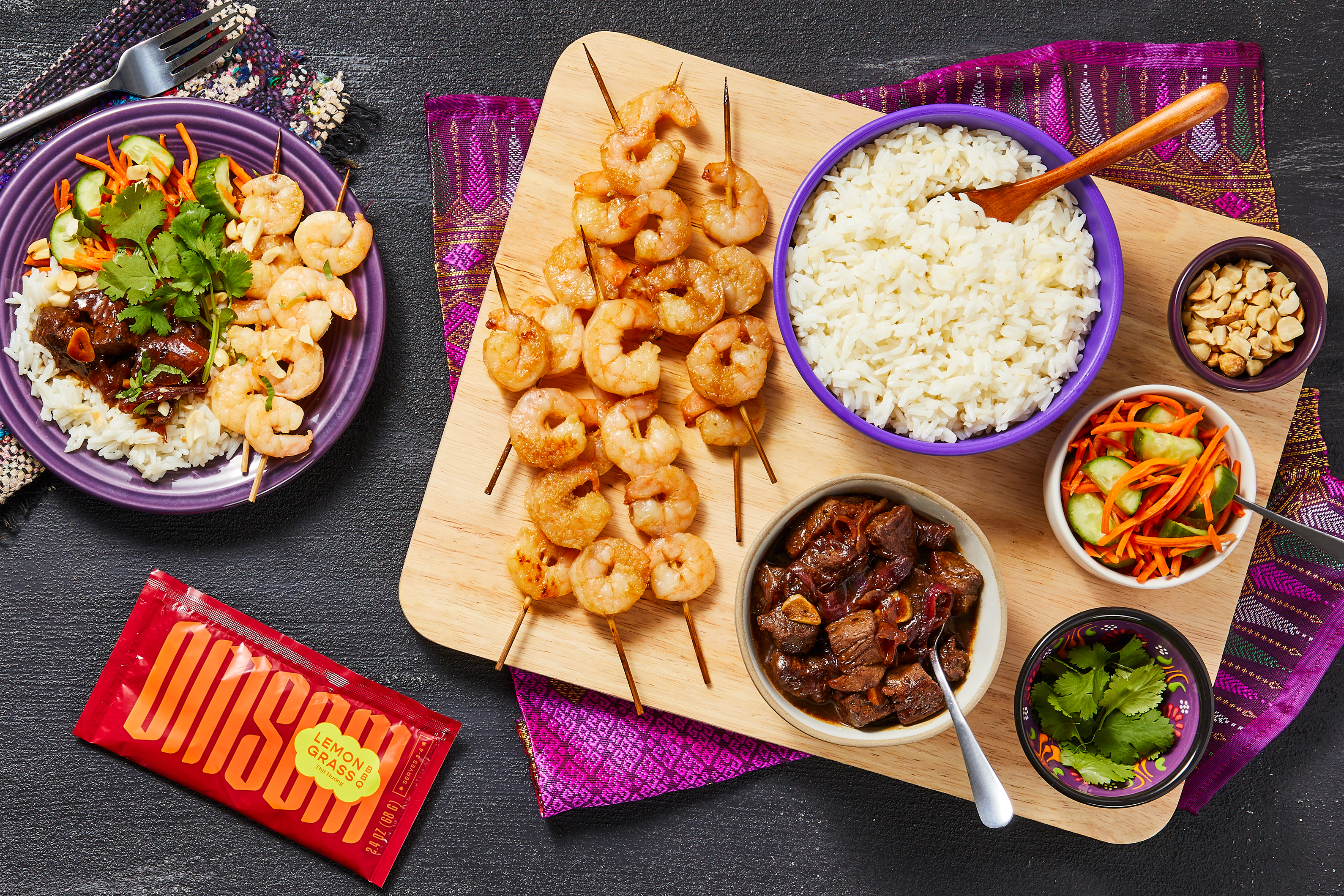 Vietnamese Shrimp Skewers & Shaking Beef