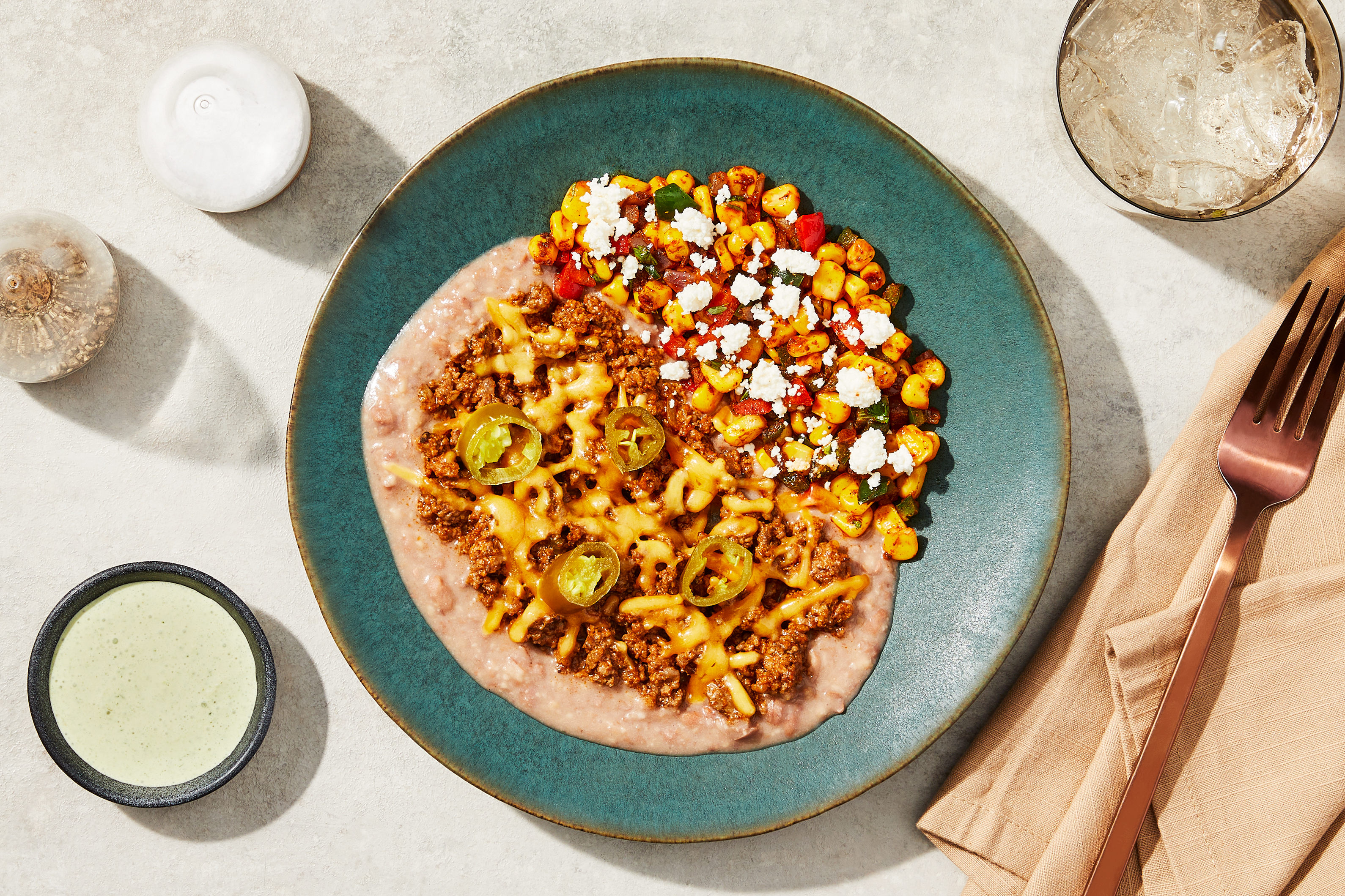 Mexican Style Beef & Refried Beans