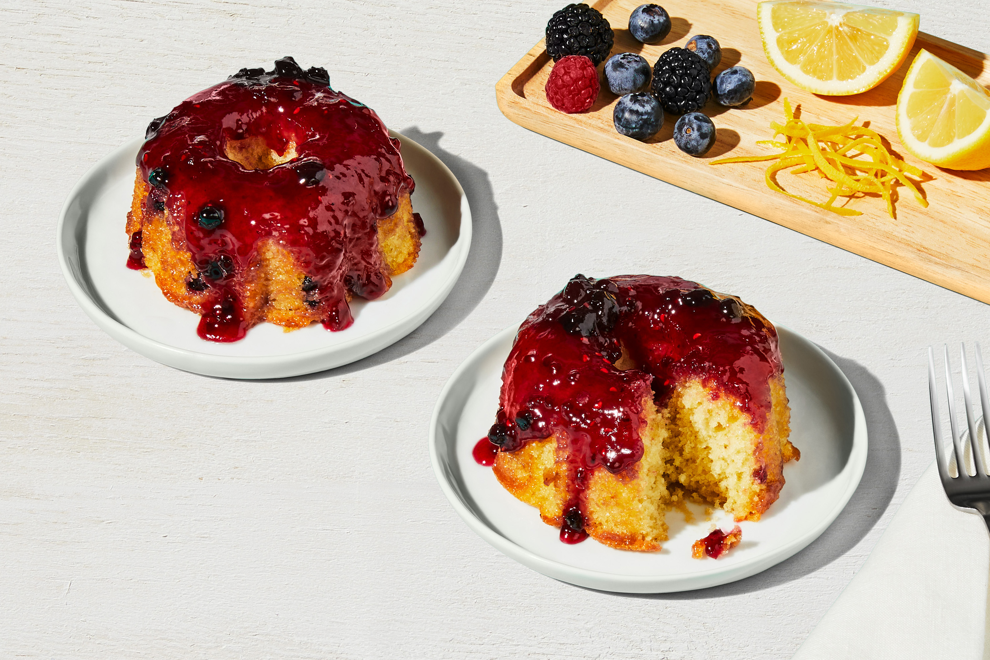 Lemon Berry Bundt Cakes