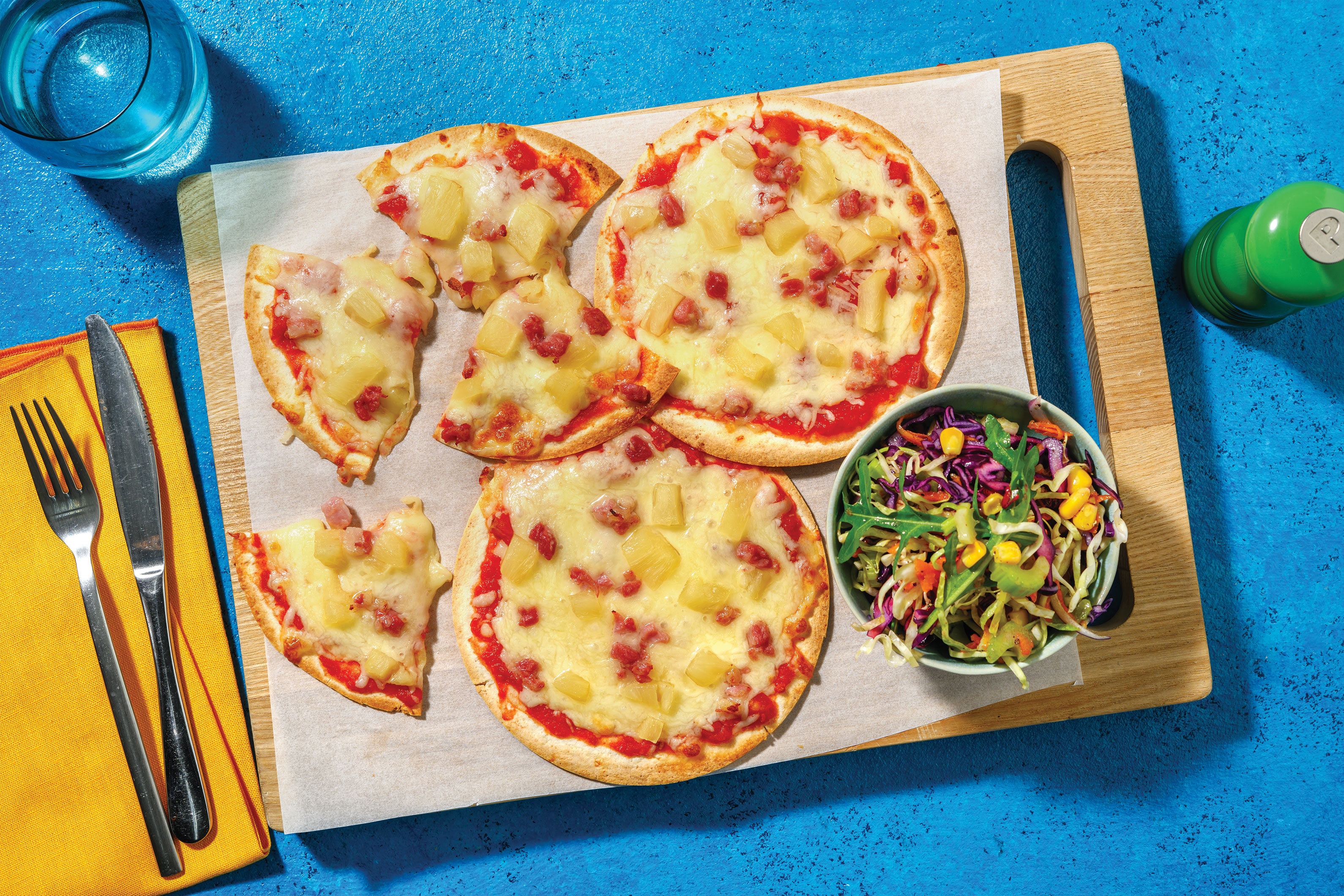 Easy Hawaiian Bacon & Pineapple Tortilla Pizza