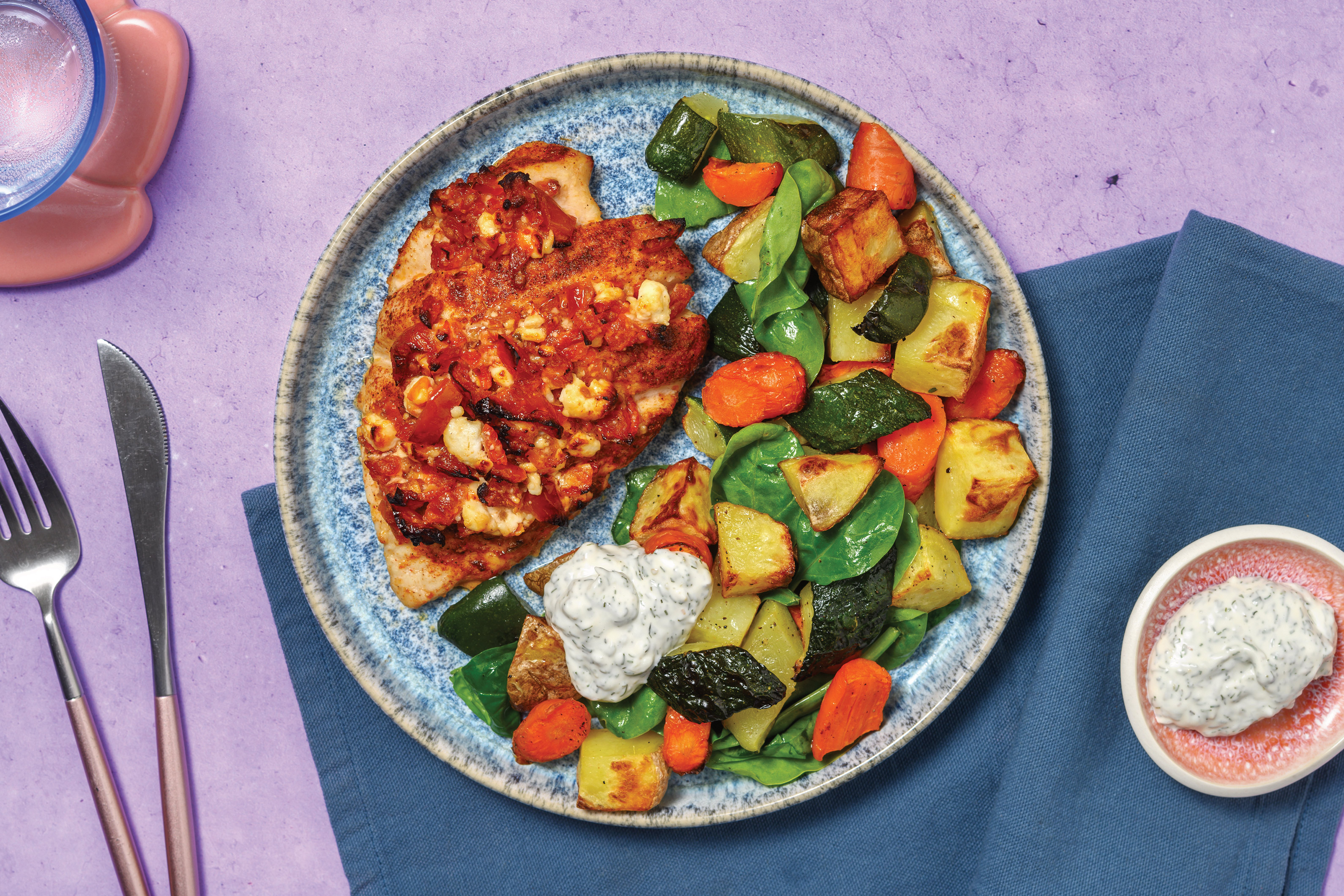 Fetta & Semi-Dried Tomato Topped Chicken