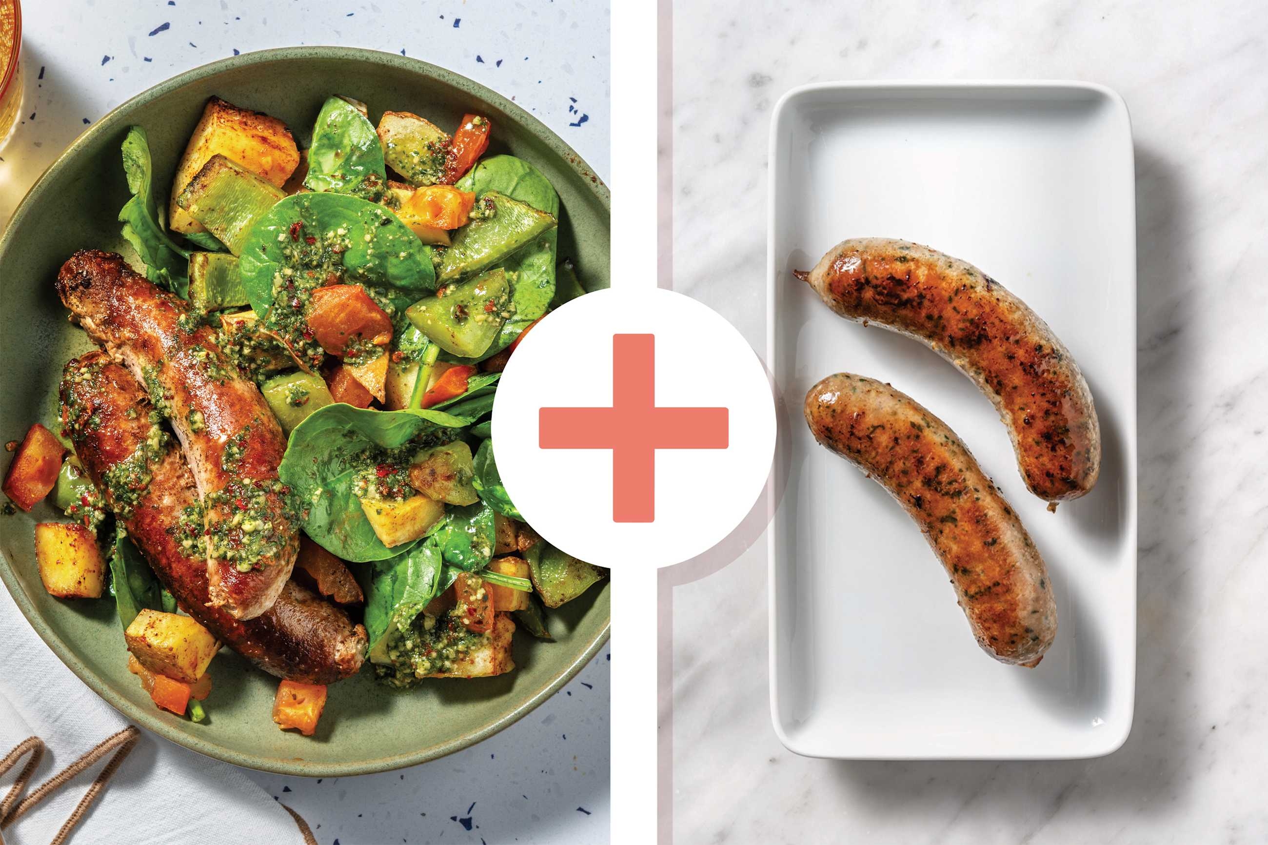 Double Roast Pork Sausages & Chimichurri 