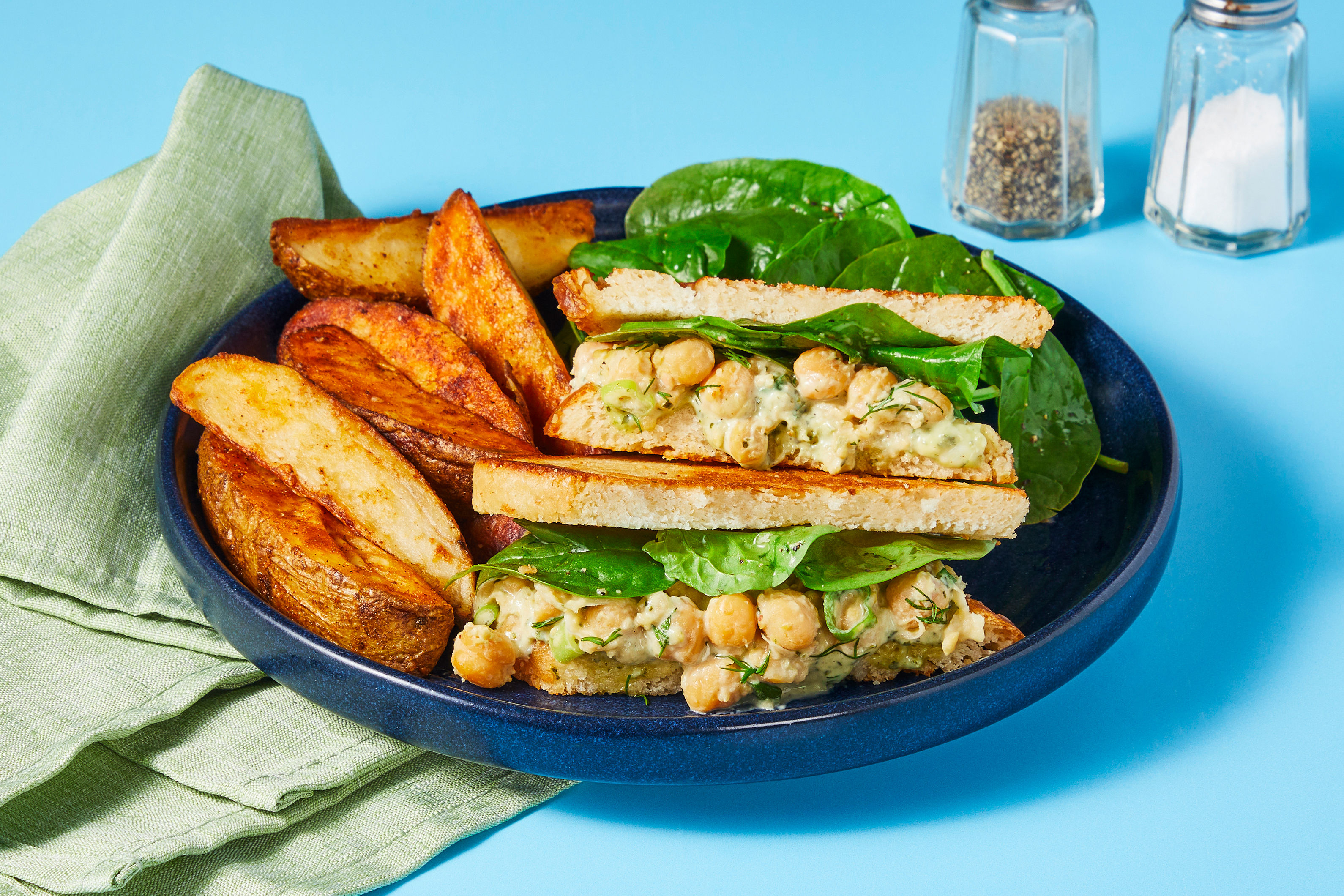 Creamy Pesto Chickpea Salad Sandwiches